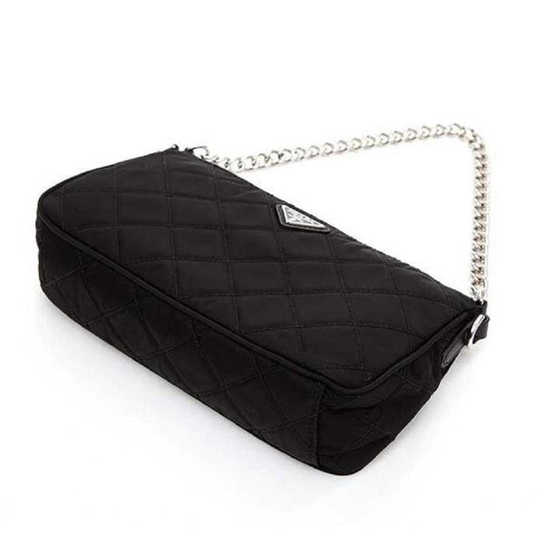 Prada Black Tessuto Nylon Quilted Small Shoulder Handbag 1BB072 – Queen Bee  of Beverly Hills