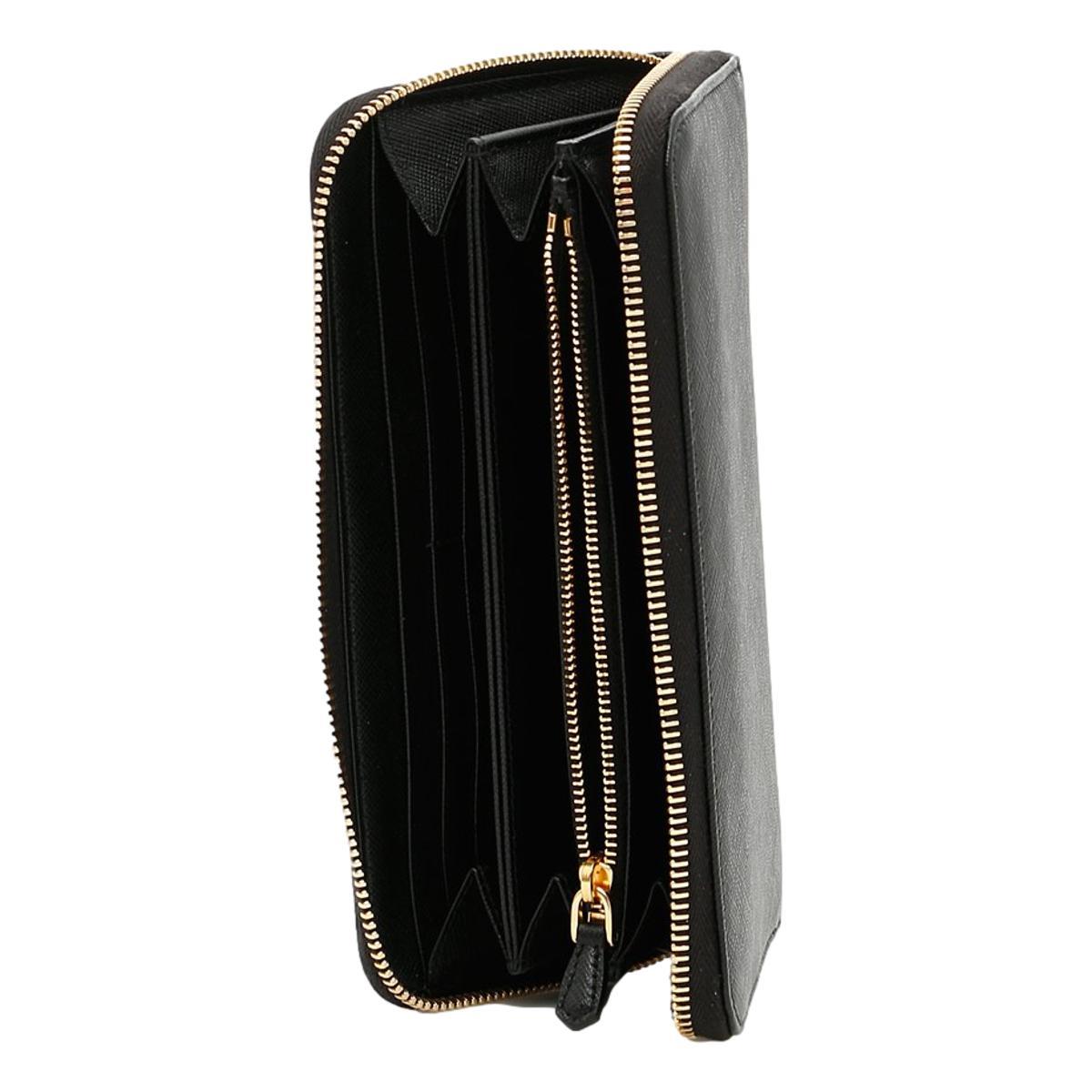Prada Saffiano Leather Black Zip Wallet 1ML506 at_Queen_Bee_of_Beverly_Hills