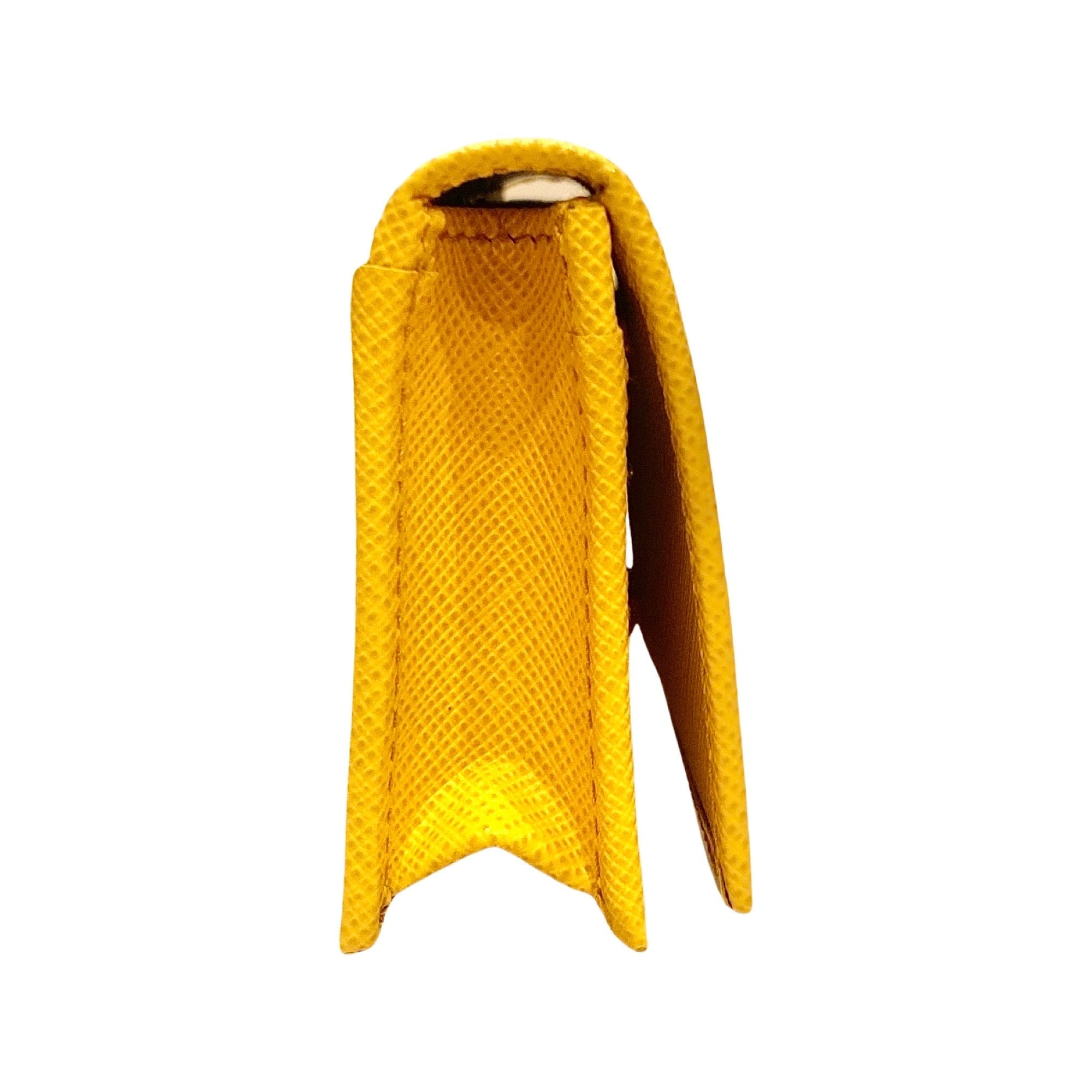 Prada Saffiano Yellow Leather Card Case Wallet 1MC122 at_Queen_Bee_of_Beverly_Hills