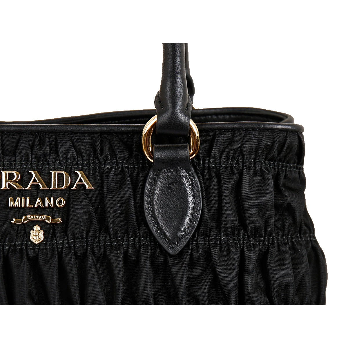 Prada Tessuto Gaufre Nylon Small Black Satchel Handbag 1BA173 at_Queen_Bee_of_Beverly_Hills