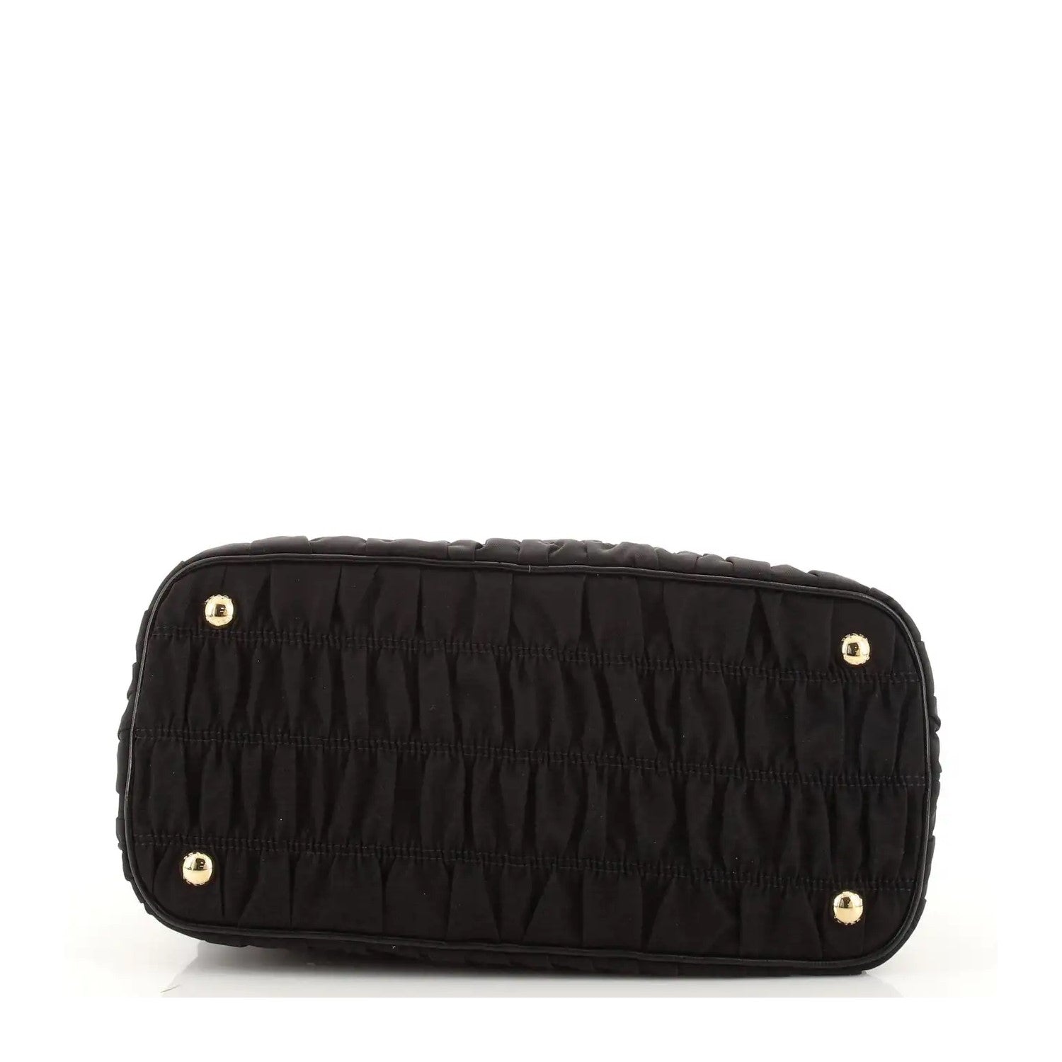 Prada Tessuto Gaufre Nylon Small Black Satchel Handbag 1BA173 at_Queen_Bee_of_Beverly_Hills