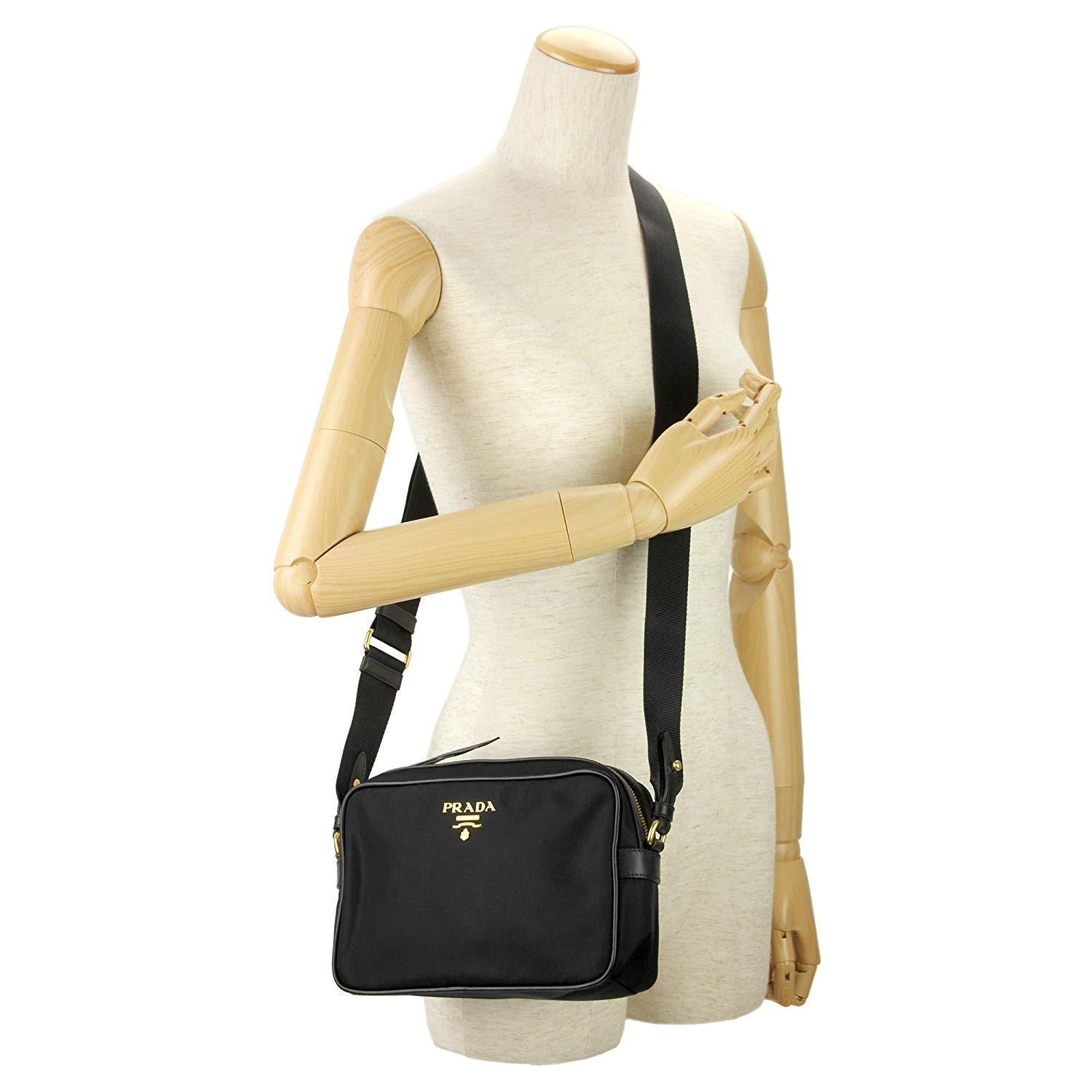 Prada Tessuto Nylon Black Camera Bag Crossbody 1BH089 at_Queen_Bee_of_Beverly_Hills