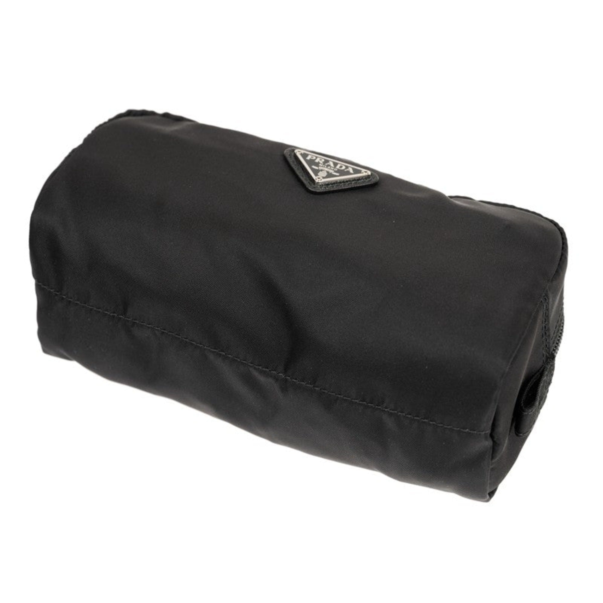 Prada Tessuto Nylon Black Cosmetic Case Necessaire Bag 1NA350 at_Queen_Bee_of_Beverly_Hills