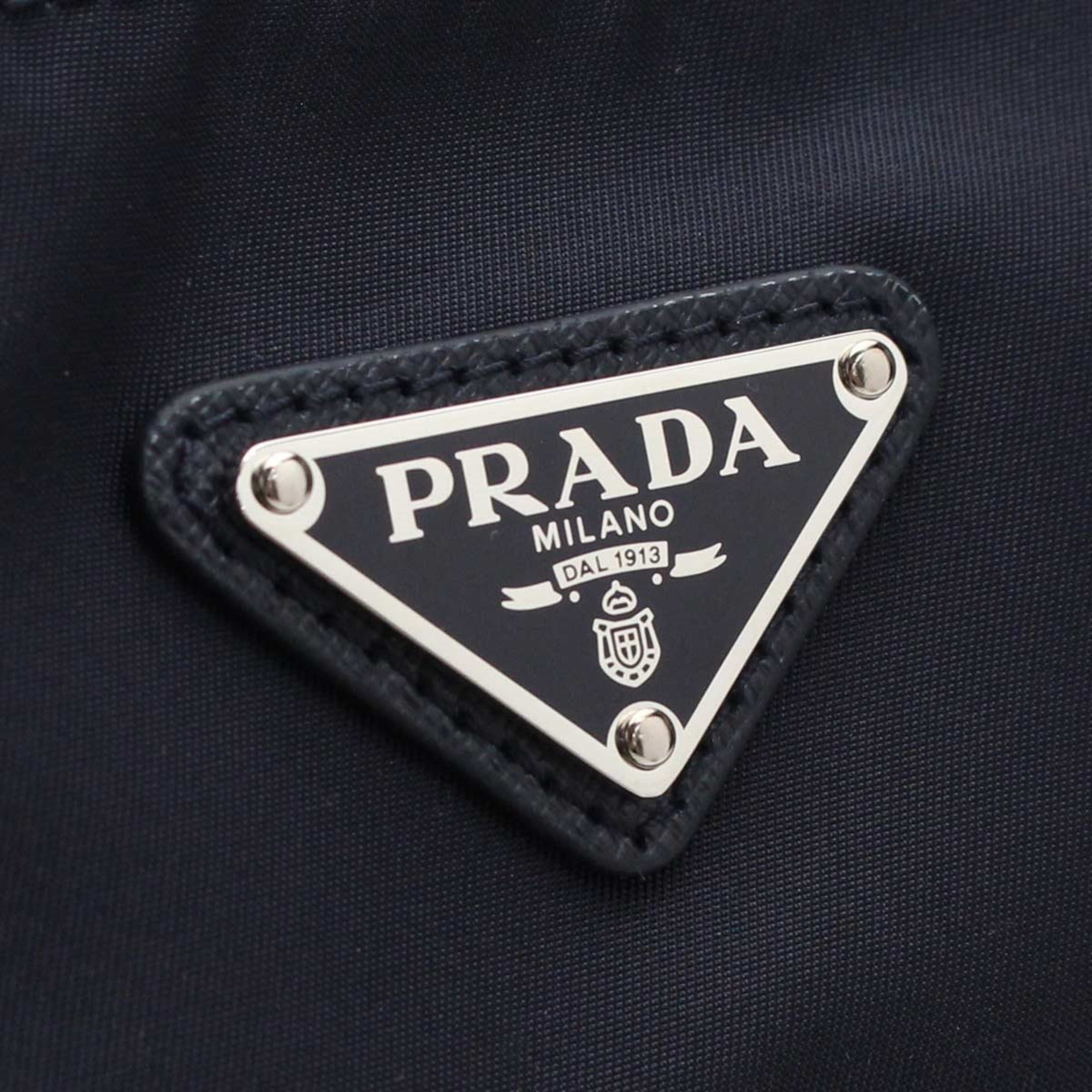 Prada Tessuto Saffiano Black Messenger Bag Crossbody 2VH563 at_Queen_Bee_of_Beverly_Hills
