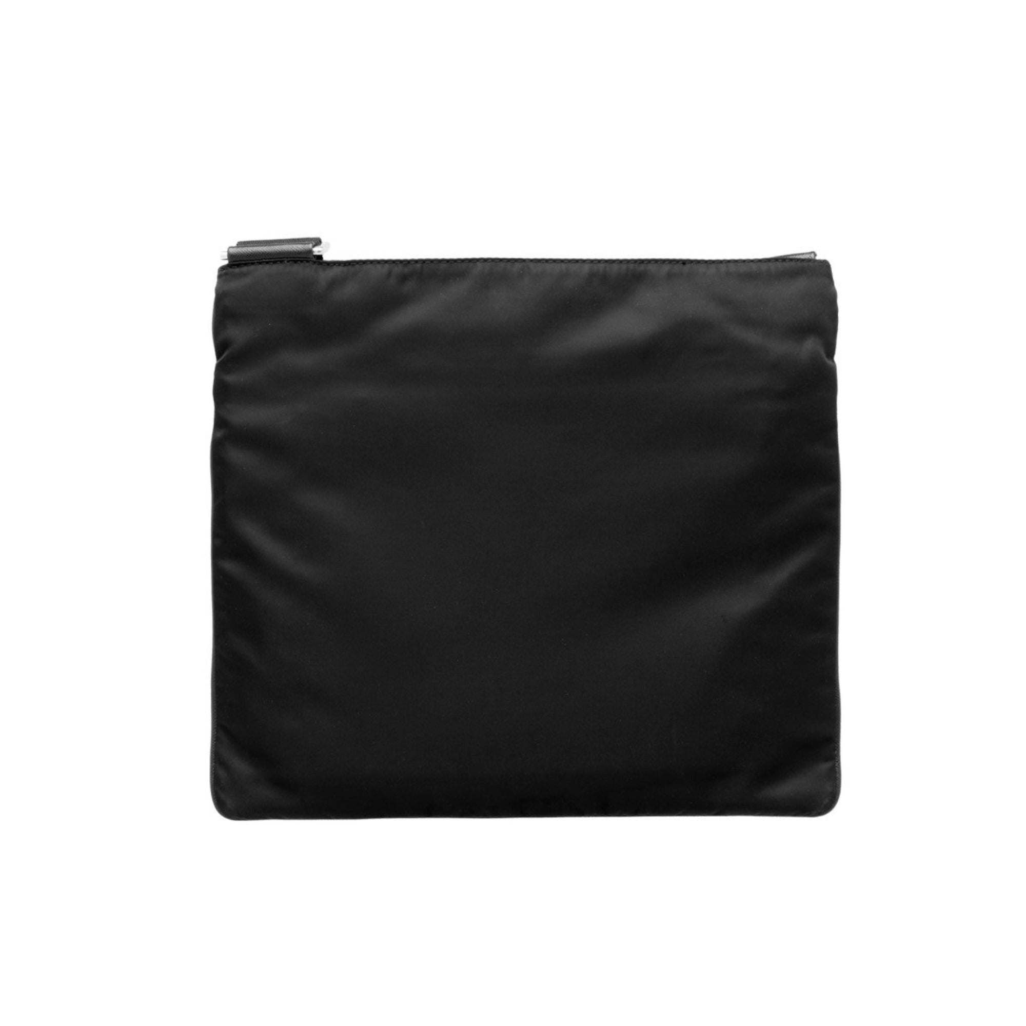 Prada Tessuto Saffiano Black Messenger Bag Crossbody 2VH563 at_Queen_Bee_of_Beverly_Hills