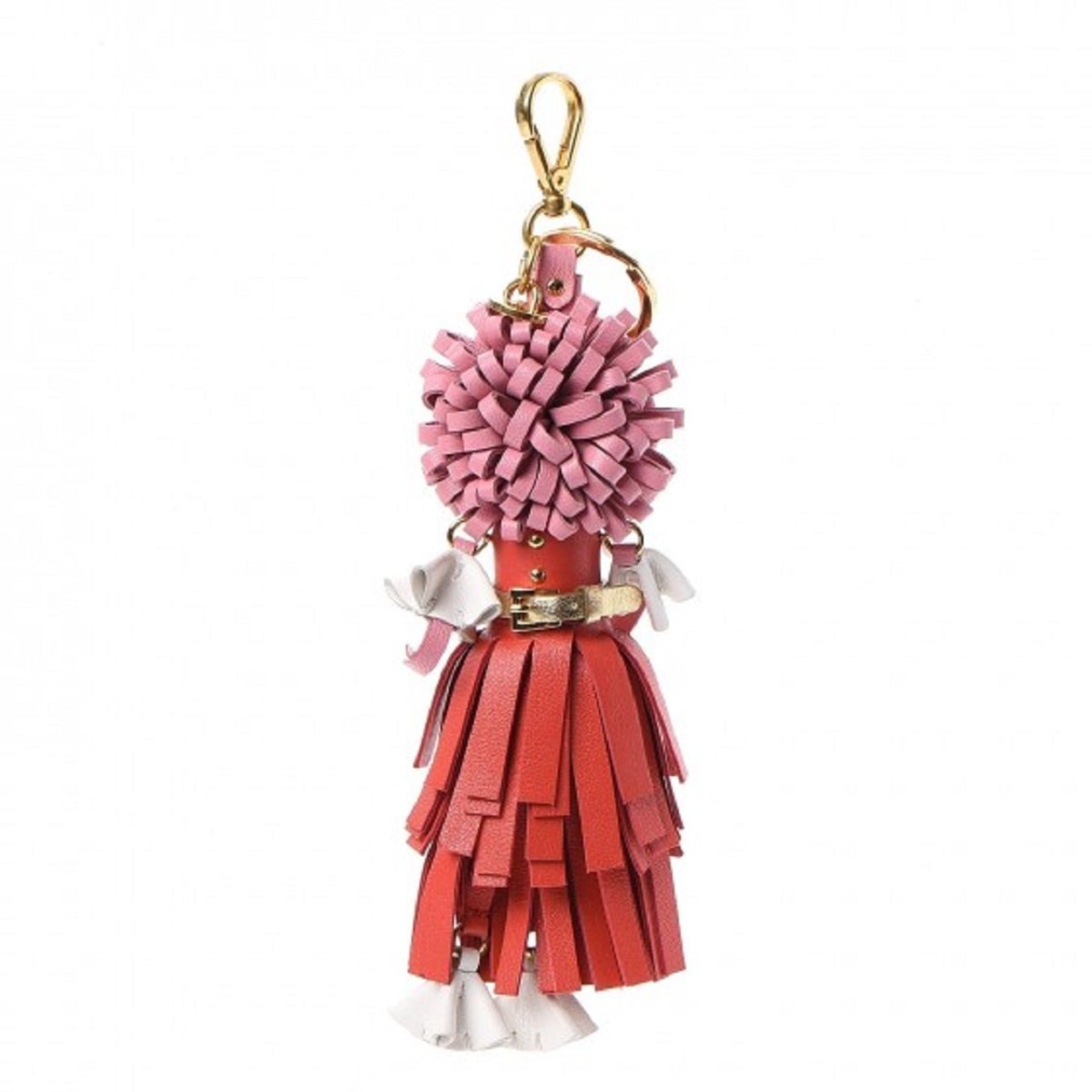Prada Trick in Pelle Lacca Wendy Red Pink Leather Keychain 1TL170 at_Queen_Bee_of_Beverly_Hills