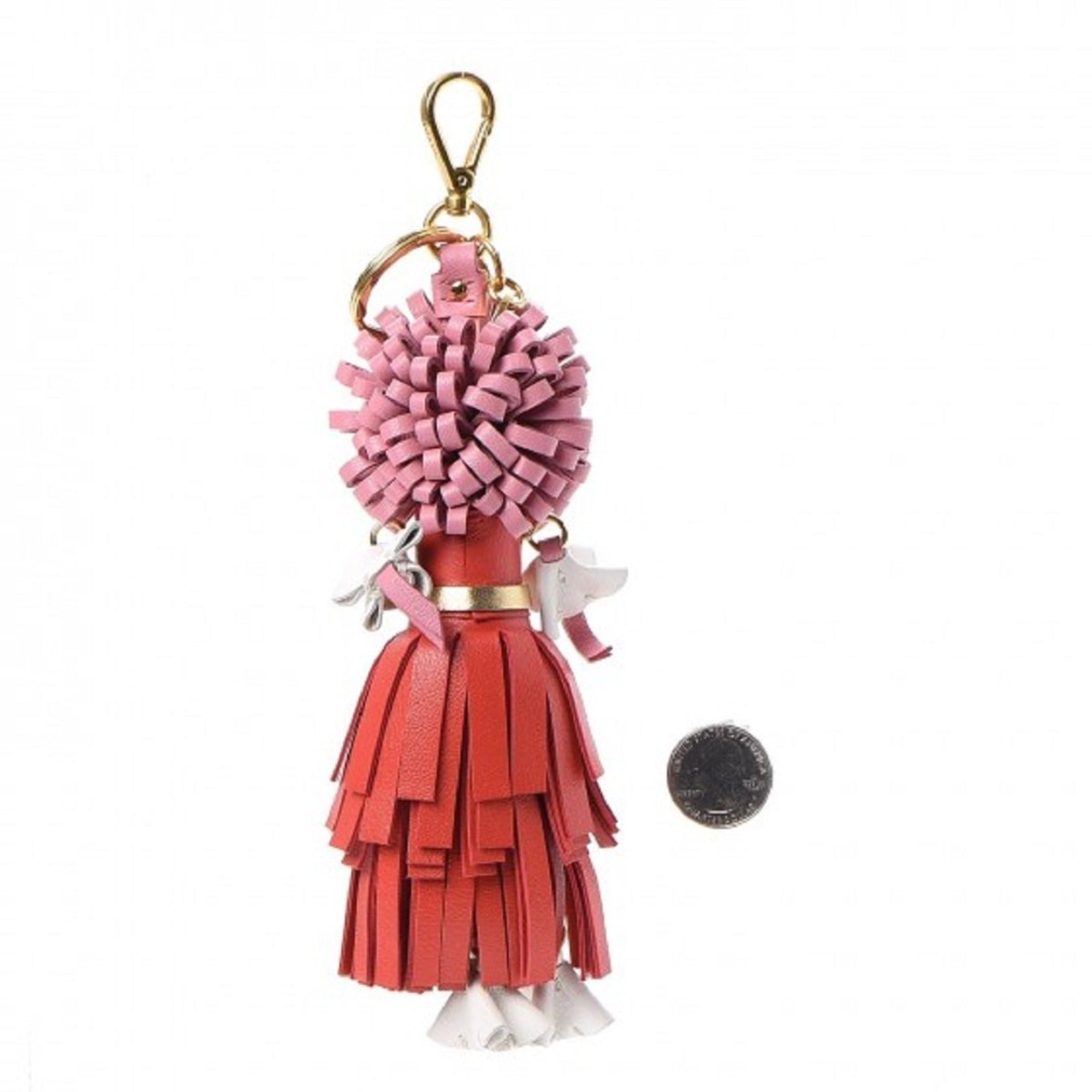 Prada Trick Pelle Lacca Wendy Red Pink Leather Keychain 1TL170 at_Queen_Bee_of_Beverly_Hills