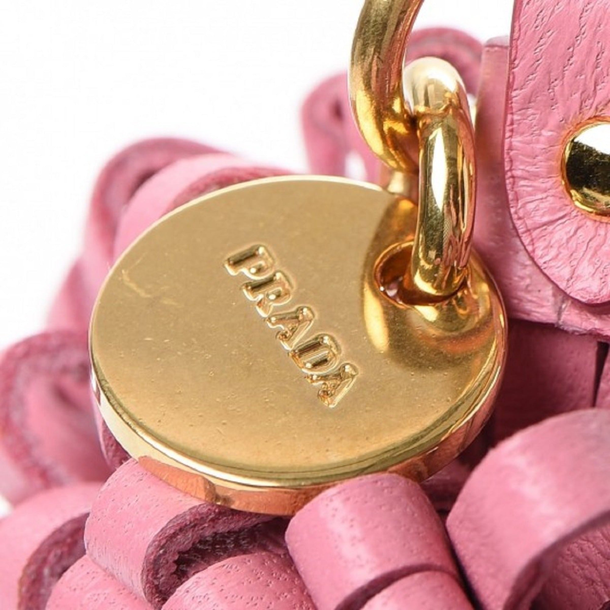 Prada Trick Pelle Lacca Wendy Red Pink Leather Keychain 1TL170 at_Queen_Bee_of_Beverly_Hills
