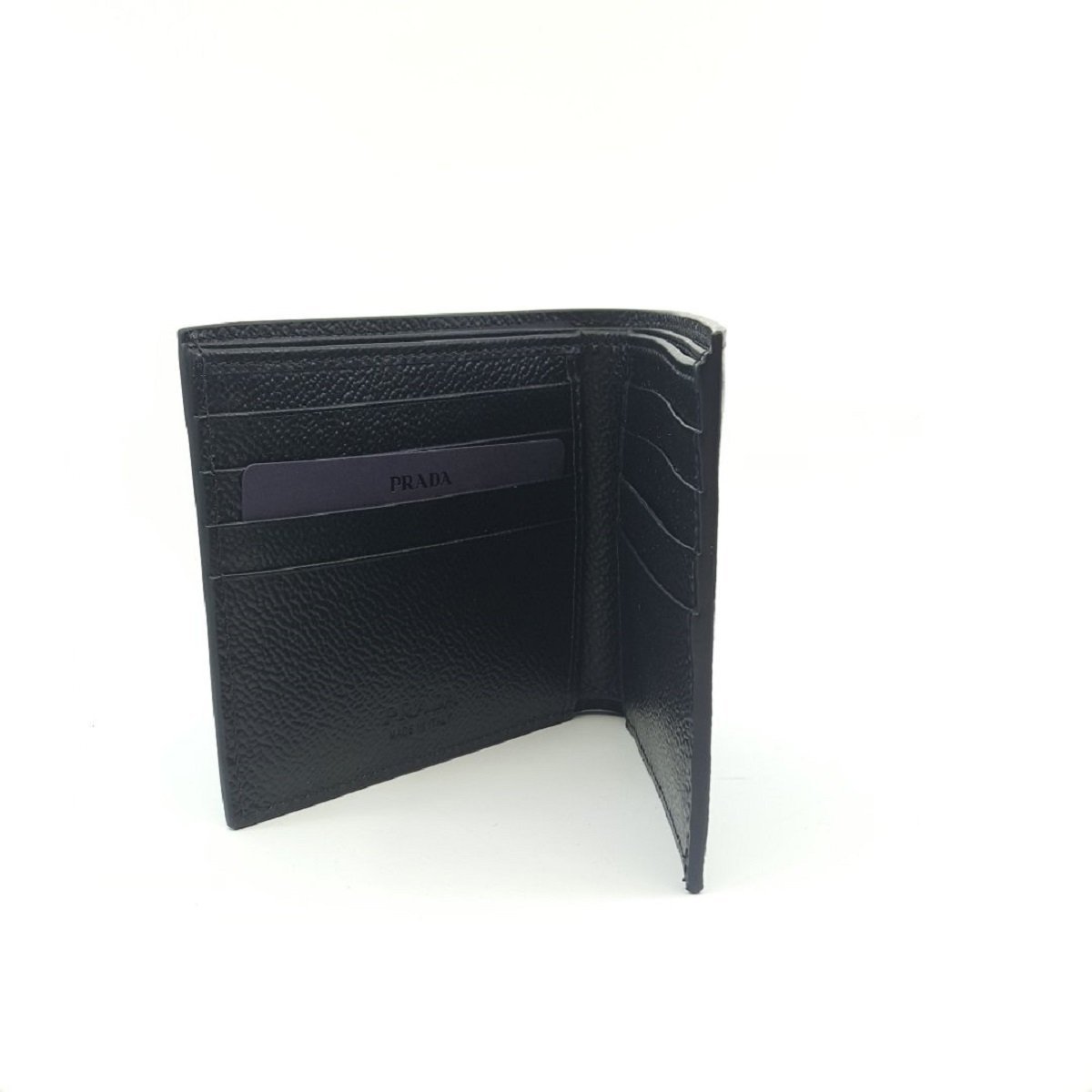 Prada Vitello Micro Grain Baltico Blue Nero Black Mens Wallet 2MO513 at_Queen_Bee_of_Beverly_Hills