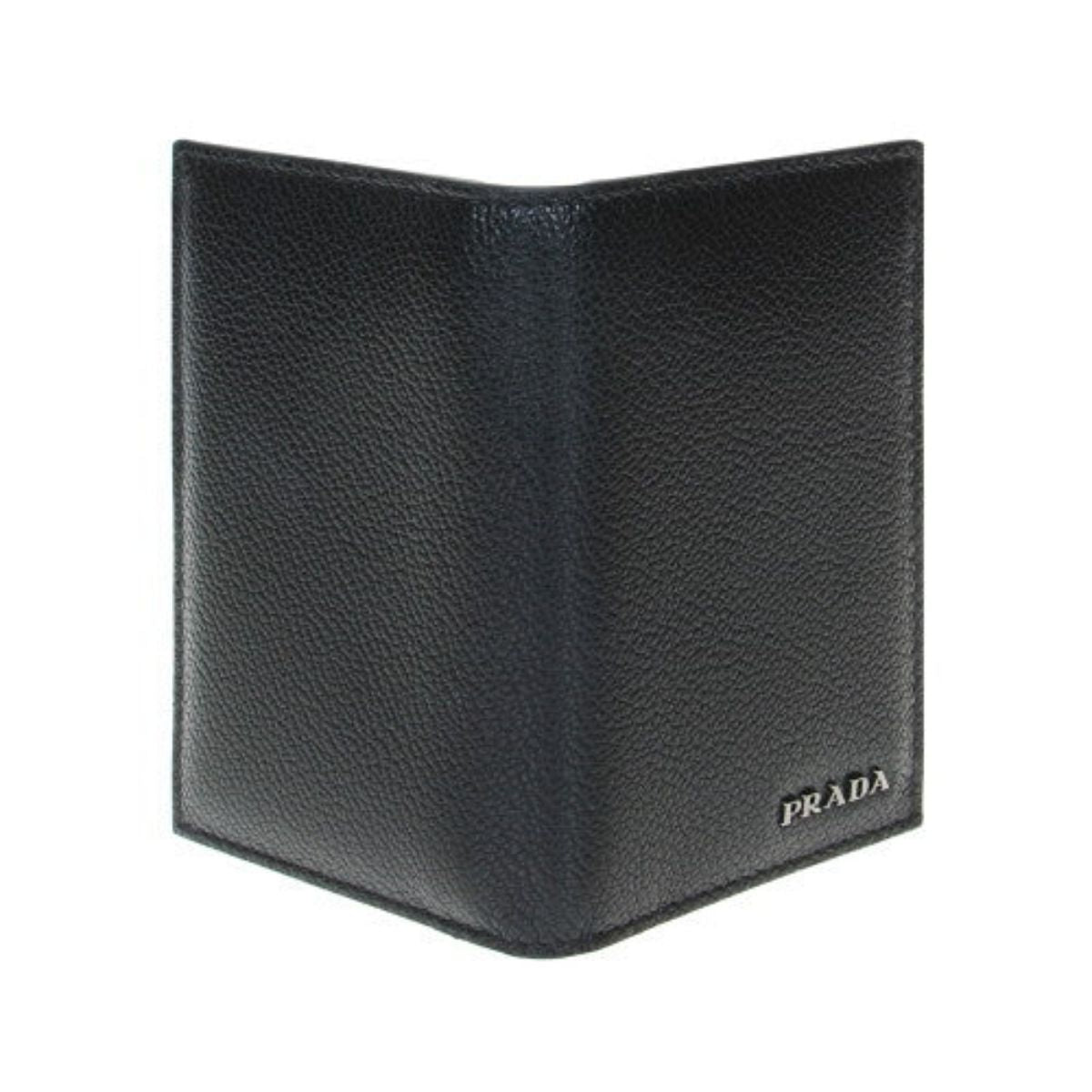 Prada Vitello Micro Grain Mens Vertical Card Holder Black Nero Mercurio 2MC035 at_Queen_Bee_of_Beverly_Hills