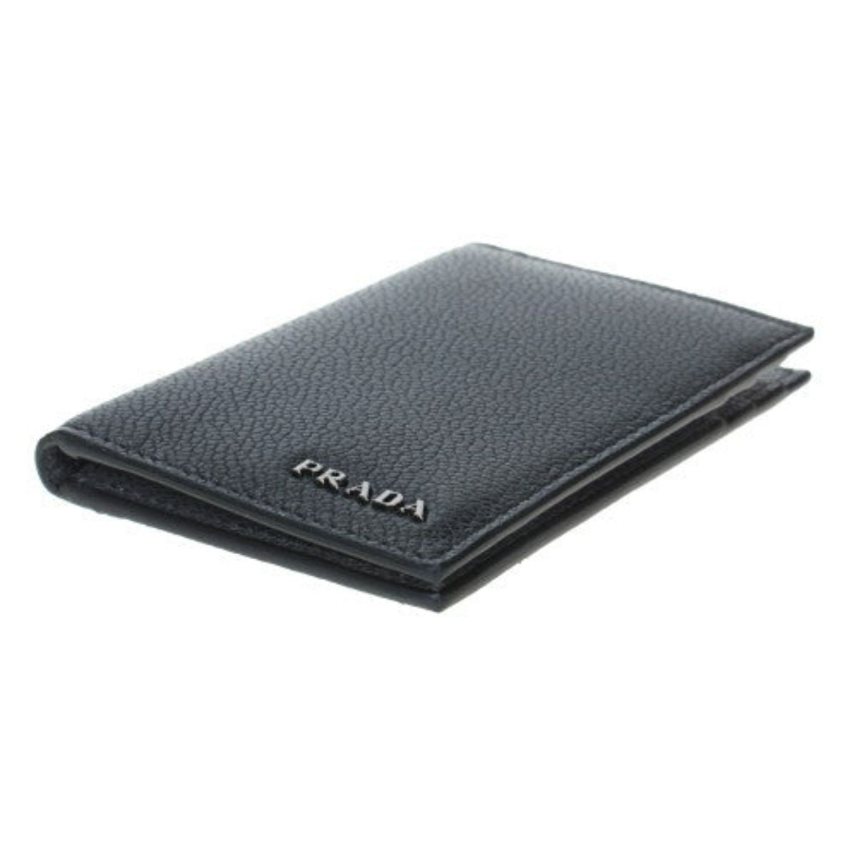 Prada Vitello Micro Grain Mens Vertical Card Holder Black Nero Mercurio 2MC035 at_Queen_Bee_of_Beverly_Hills