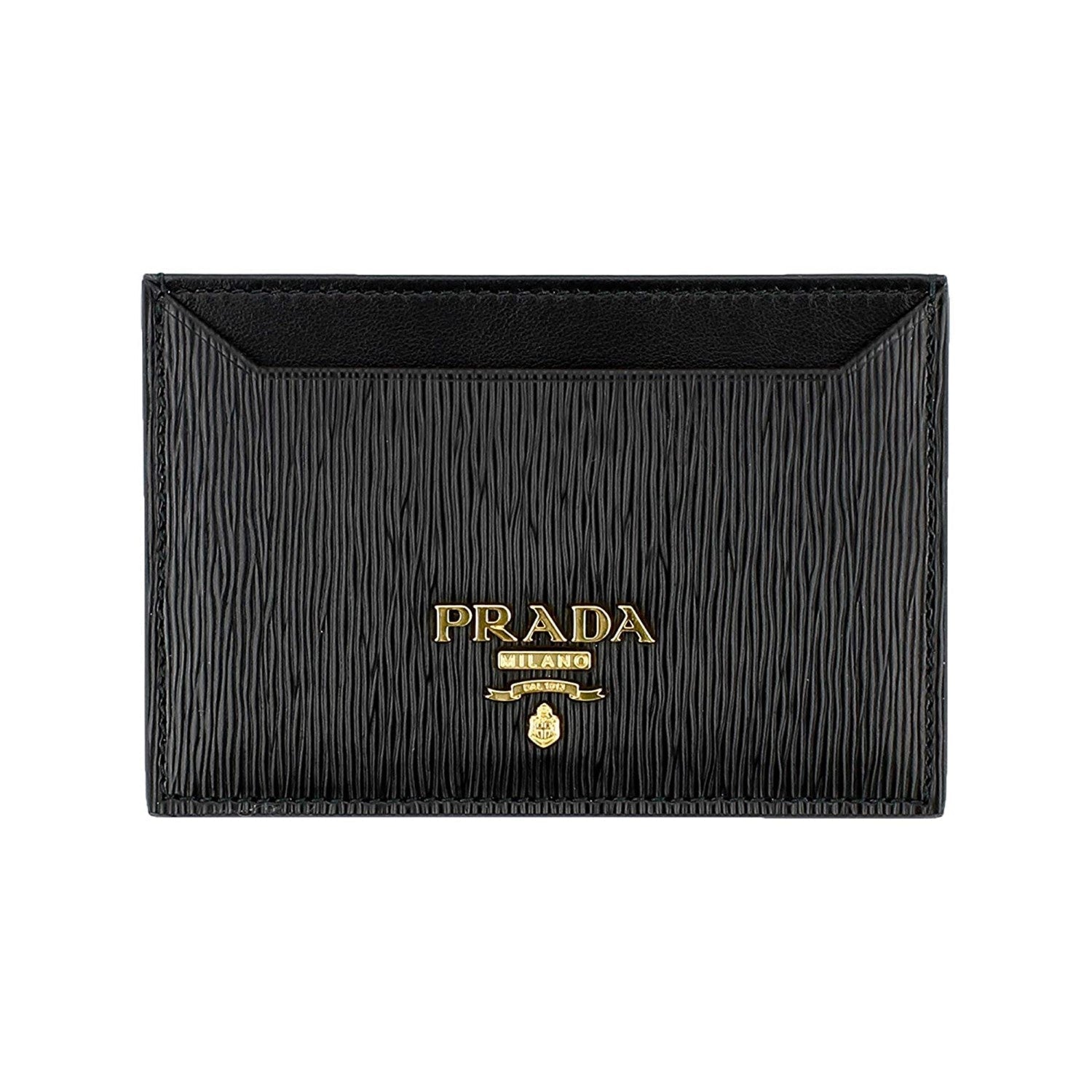 Prada Vitello Move Black Leather Card Holder Wallet 1MC208 at_Queen_Bee_of_Beverly_Hills