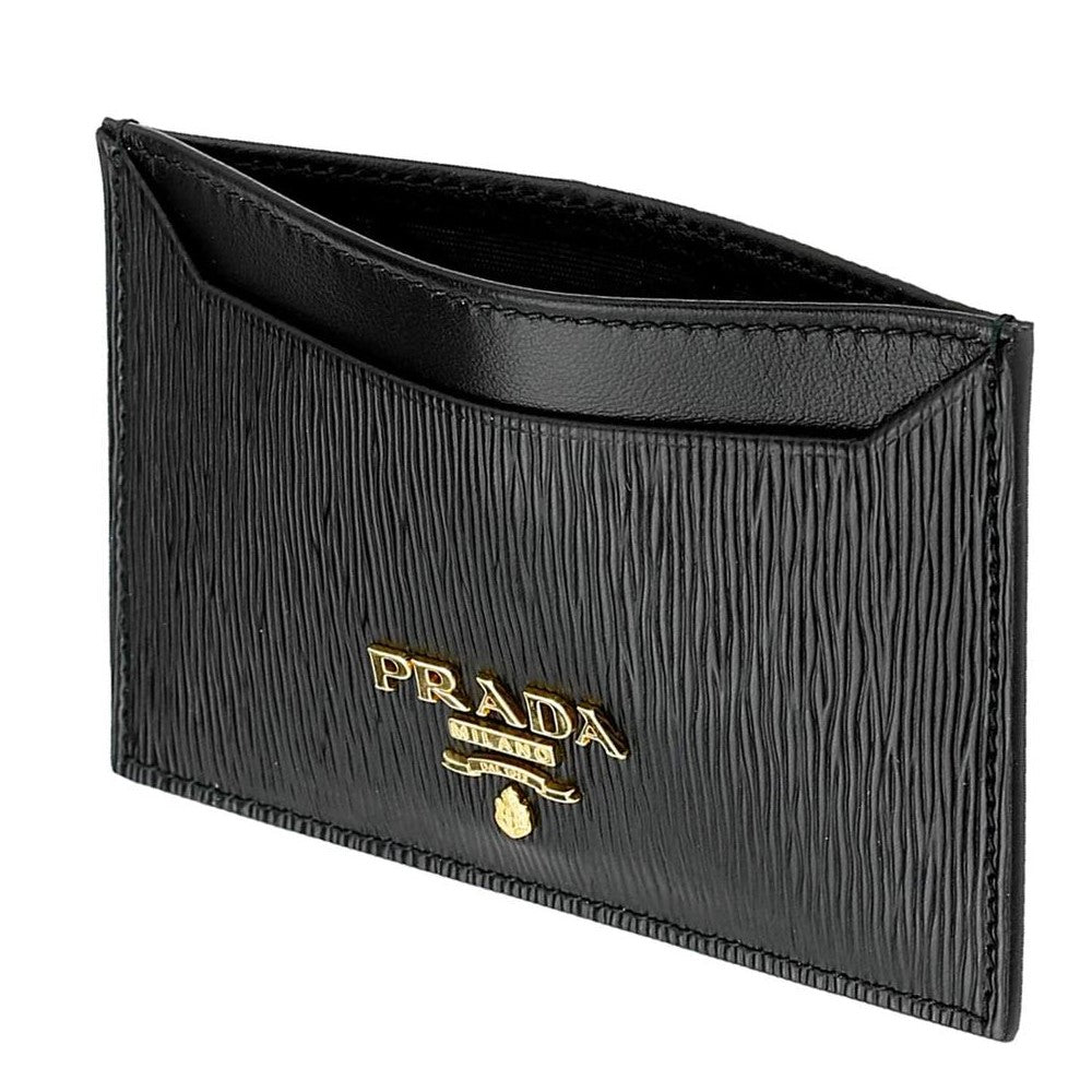 Prada Vitello Move Black Leather Card Holder Wallet 1MC208 at_Queen_Bee_of_Beverly_Hills