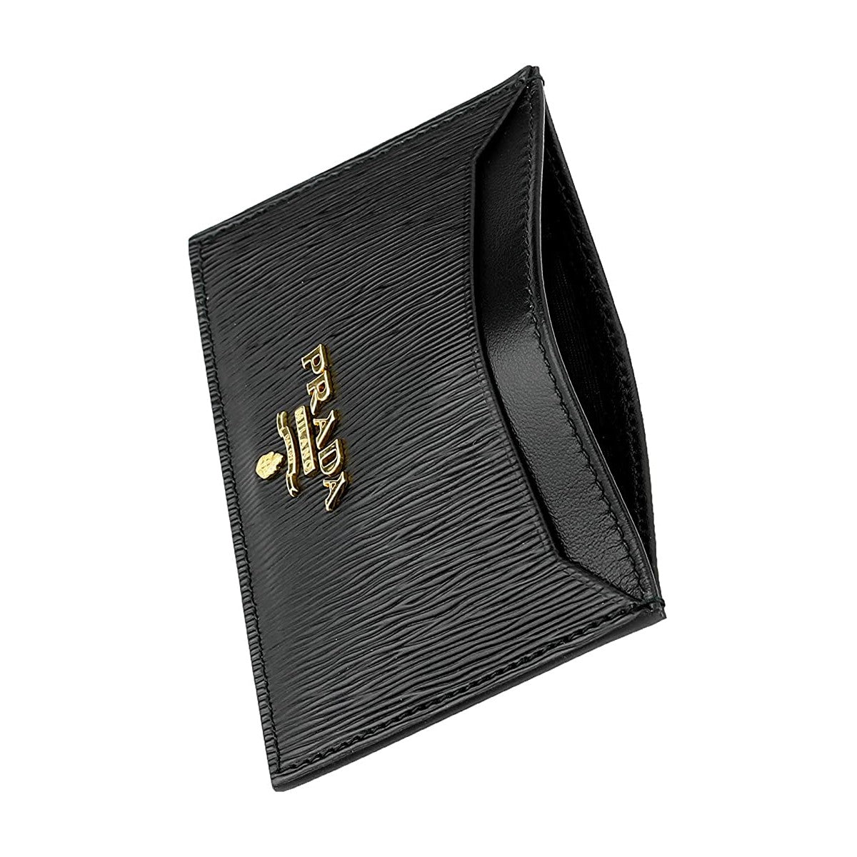Prada Vitello Move Black Leather Card Holder Wallet 1MC208 at_Queen_Bee_of_Beverly_Hills