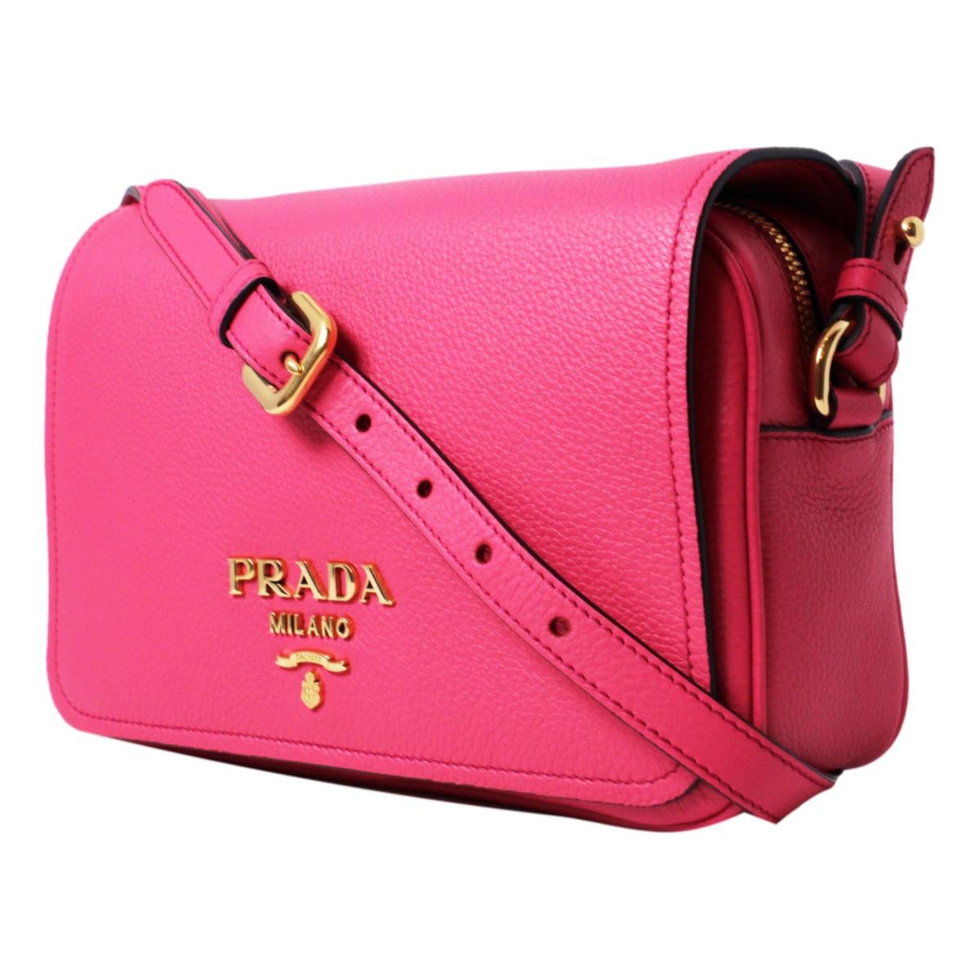 Prada Vitello Phenix Peonia Leather Flap Crossbody Bag 1BD163 at_Queen_Bee_of_Beverly_Hills