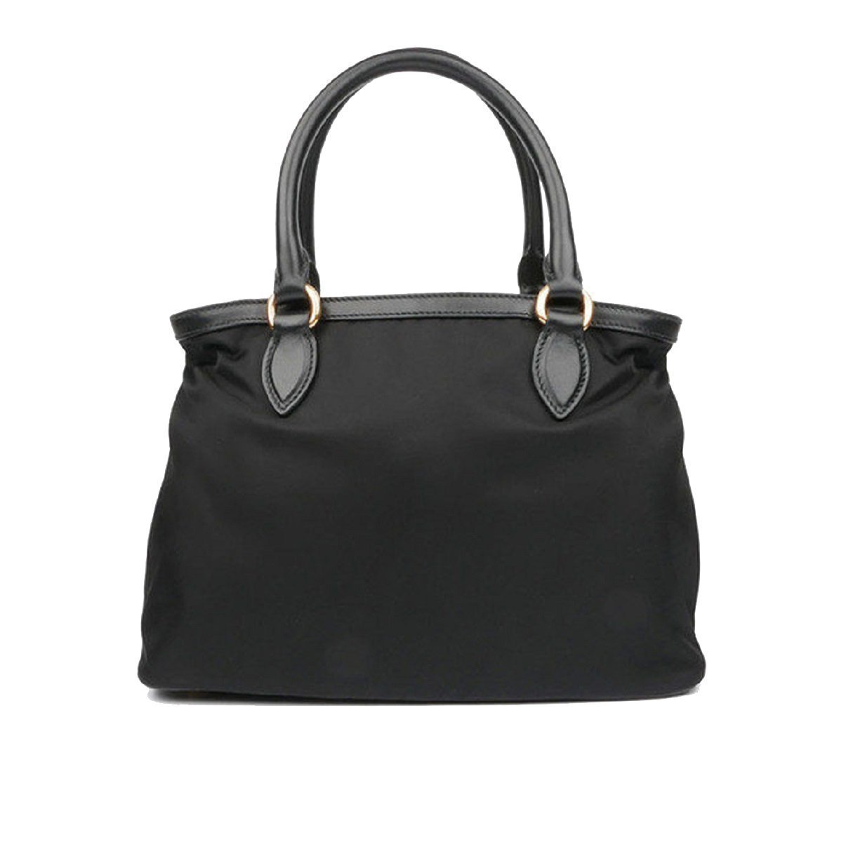 Prada Women's Black Tessuto Nylon Soft Calf Handbag Satchel 1BA173 at_Queen_Bee_of_Beverly_Hills