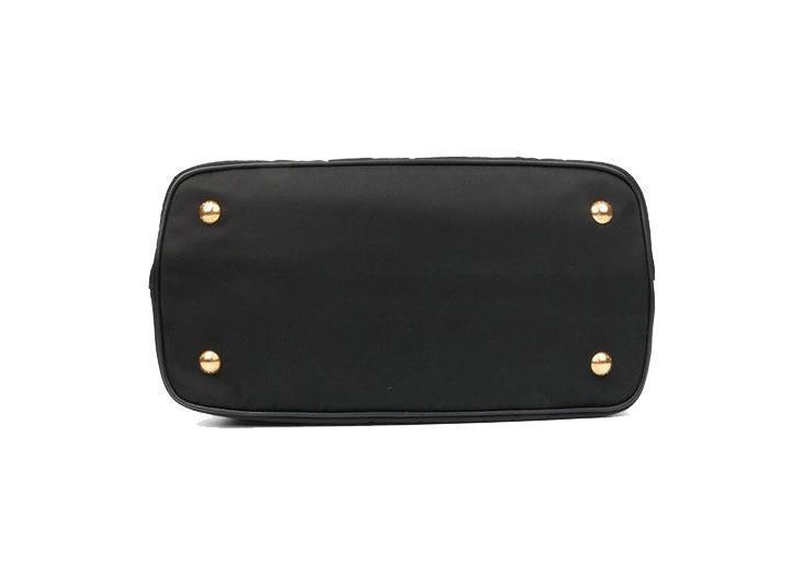 Prada Women's Black Tessuto Nylon Soft Calf Handbag Satchel 1BA173 at_Queen_Bee_of_Beverly_Hills