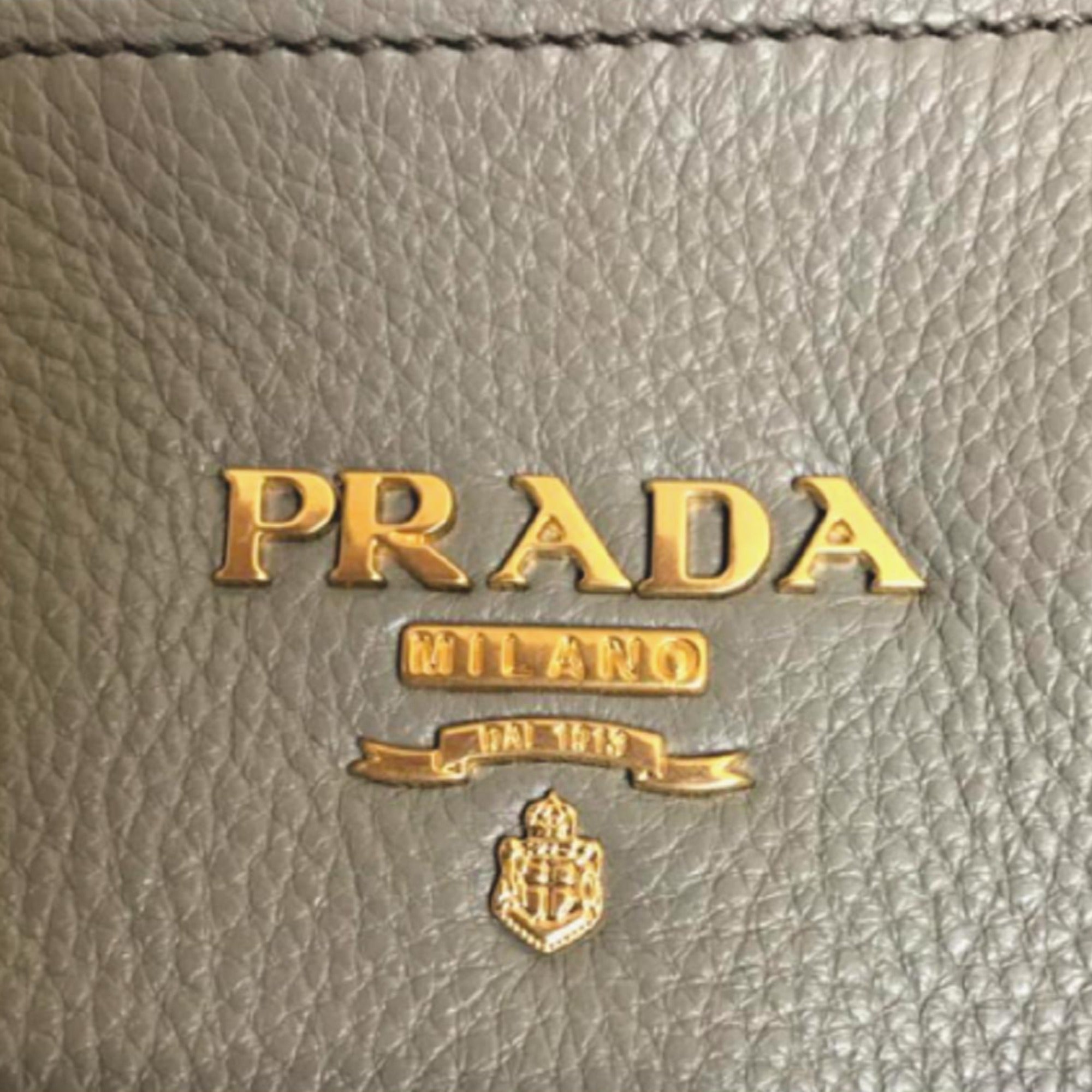 Prada Women's Gray Vitello Phenix Shopping Tote Top Handle Bag 1BG865 at_Queen_Bee_of_Beverly_Hills