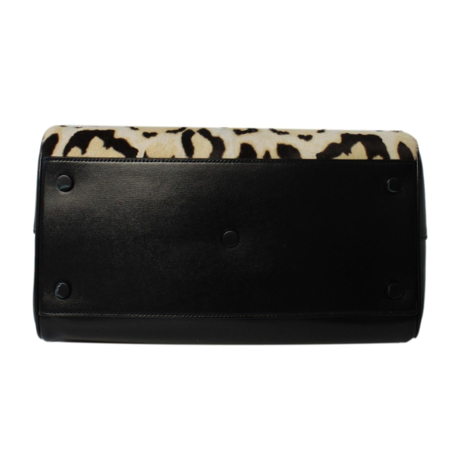 Saint Laurent 12 Hour Calfskin Leather Pony Hair Duffle Bag 533480 at_Queen_Bee_of_Beverly_Hills