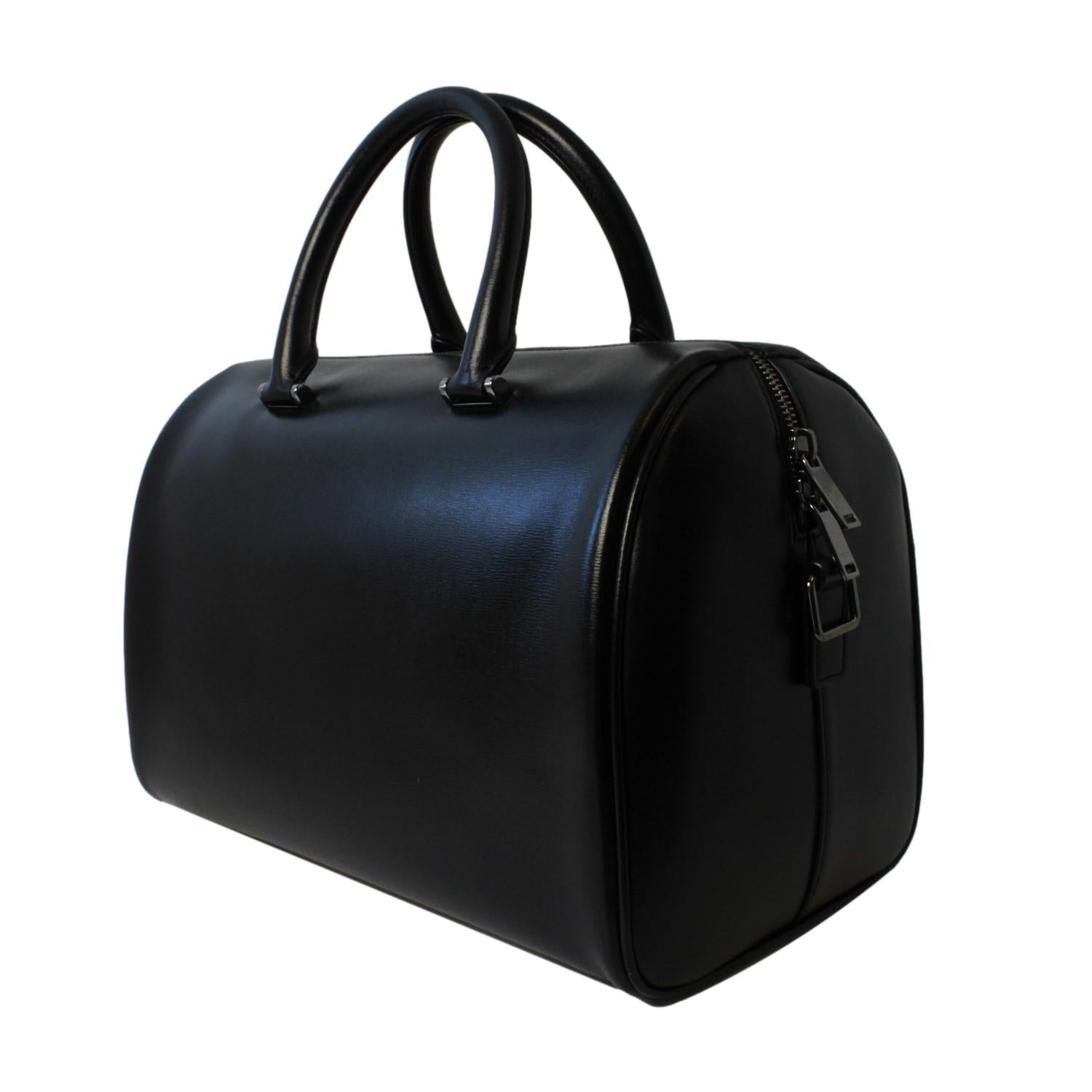 Saint Laurent 12 Hour Calfskin Leather Pony Hair Duffle Bag 533480 at_Queen_Bee_of_Beverly_Hills