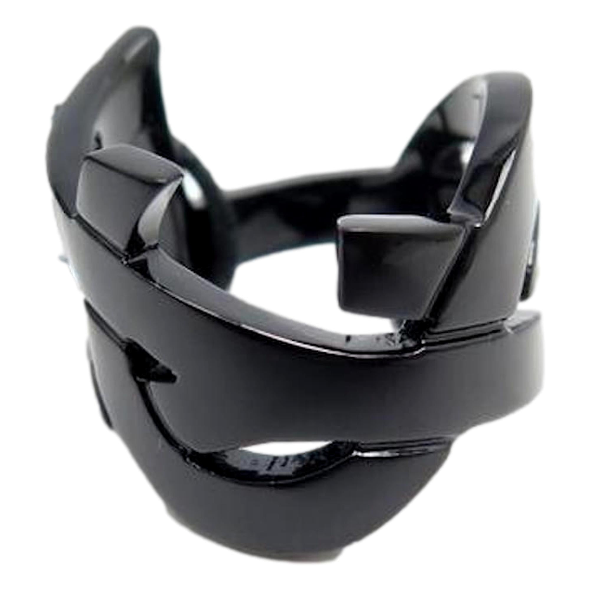 Saint Laurent Black Monogram Ring Size 8 at_Queen_Bee_of_Beverly_Hills