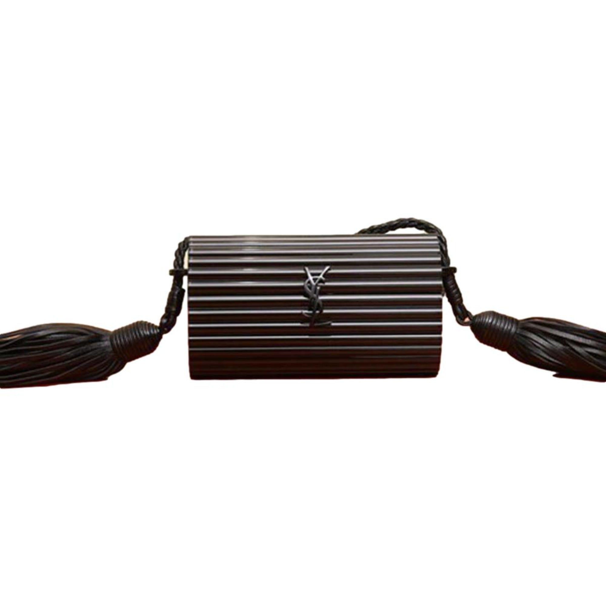 Saint Laurent Black Plexiglass Minaudiere Opium Box Bag 5173900 at_Queen_Bee_of_Beverly_Hills