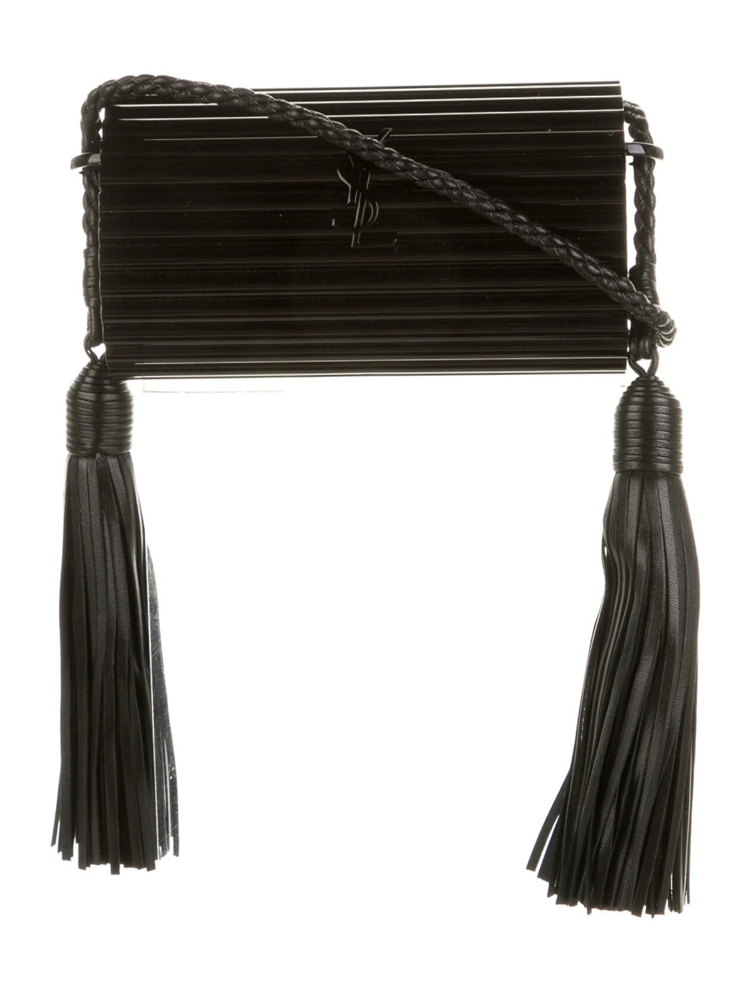 Saint Laurent Black Plexiglass Minaudiere Opium Box Bag 5173900 at_Queen_Bee_of_Beverly_Hills
