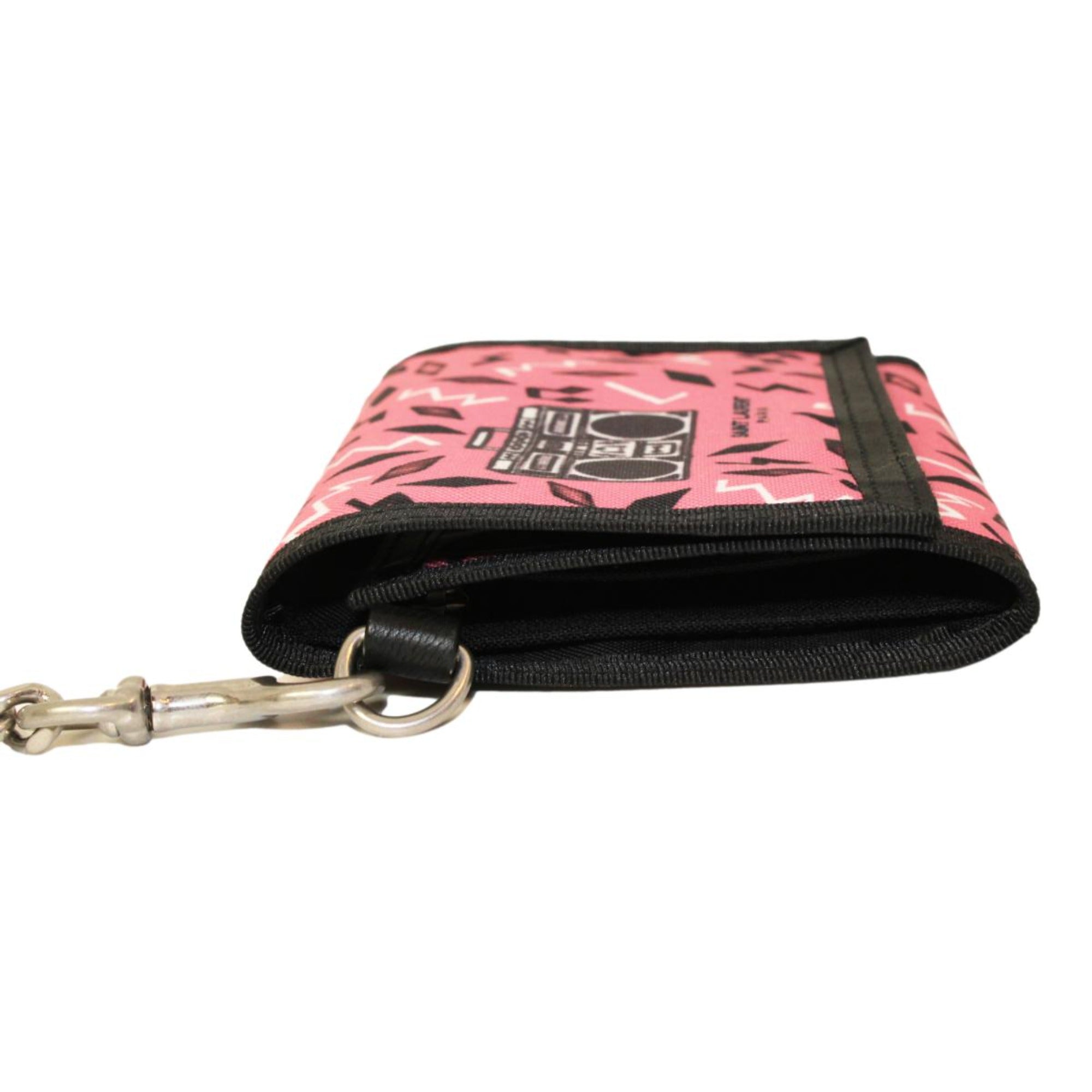 Saint Laurent Buffalo Pink Nylon Radio Chain Trifold Wallet 586279 at_Queen_Bee_of_Beverly_Hills