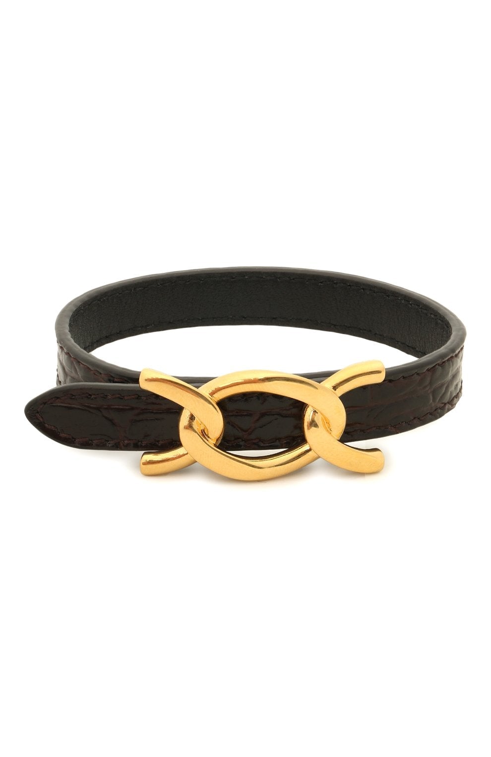 Saint Laurent Croc Embossed Chain Link Bracelet 640736 at_Queen_Bee_of_Beverly_Hills