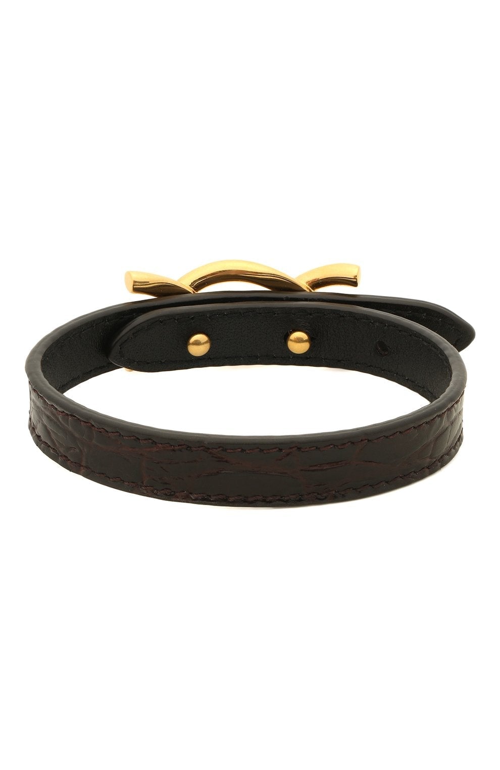 Saint Laurent Croc Embossed Chain Link Bracelet 640736 at_Queen_Bee_of_Beverly_Hills