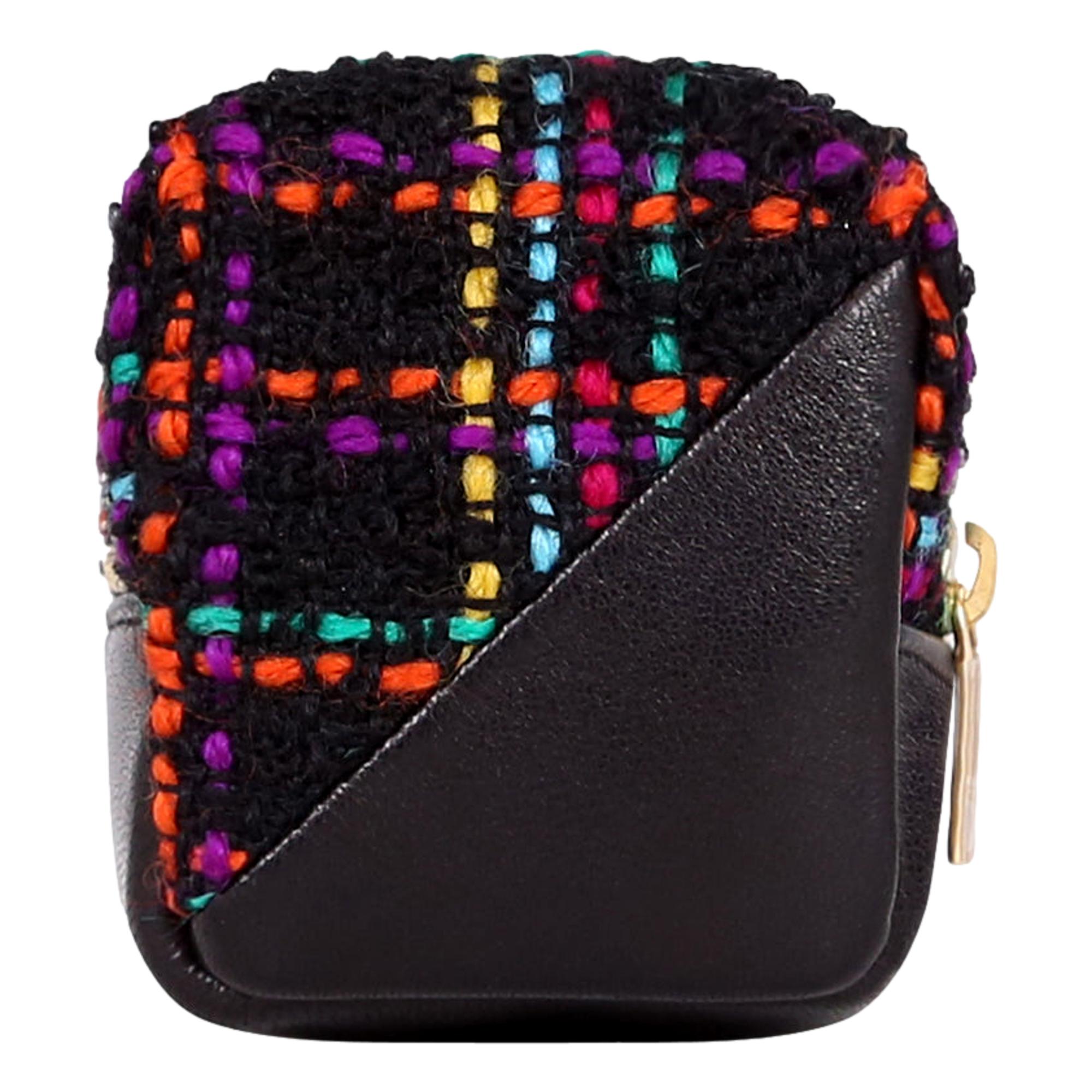 Saint Laurent Jamie YSL Keyring Cube Multicolor Black Leather 669964 at_Queen_Bee_of_Beverly_Hills