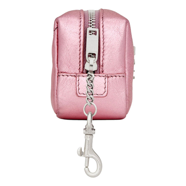 Saint Laurent Jamie YSL Keyring Cube Pink Leather – Queen
