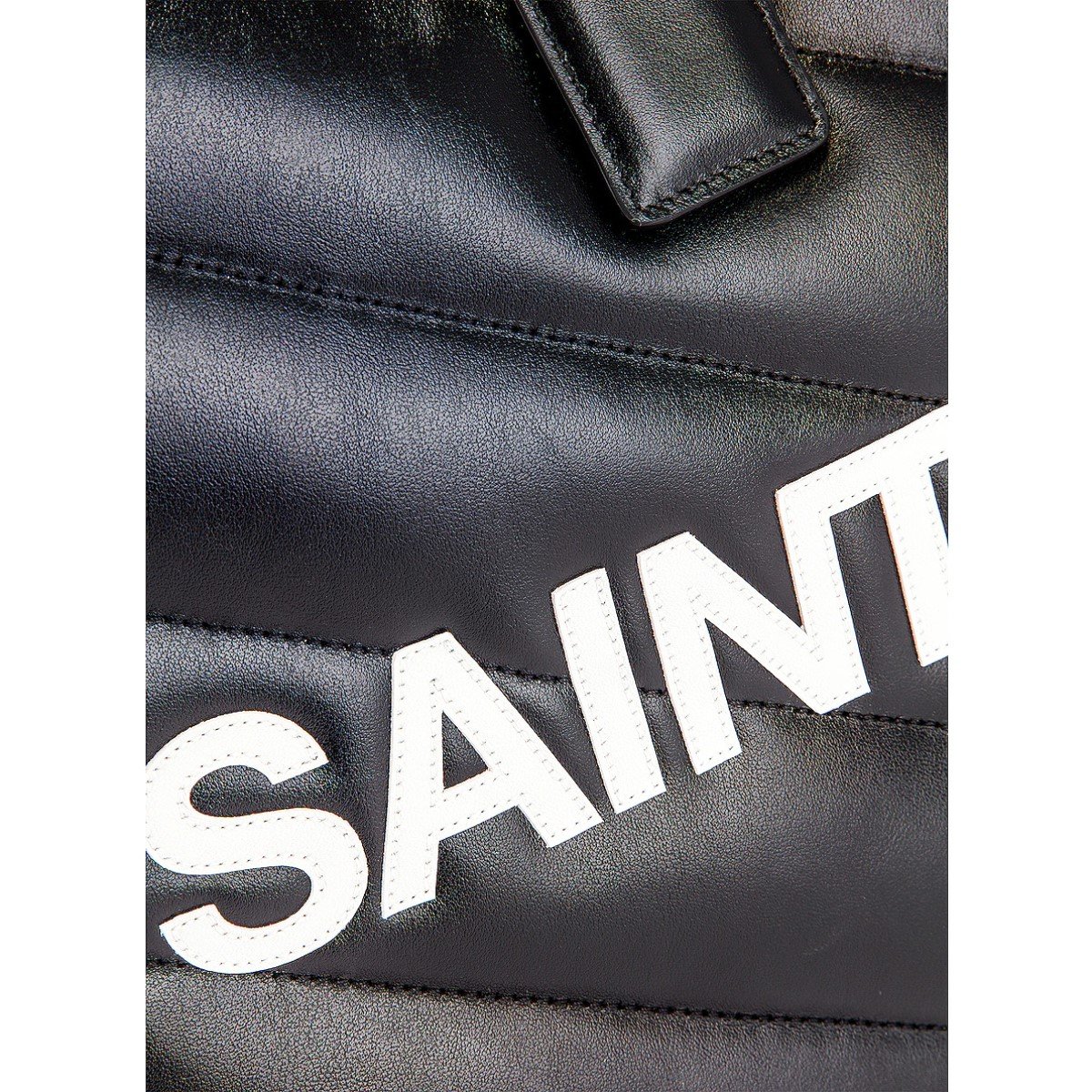 Saint Laurent Miles Logo Black Calf Leather Duffel Bowling Bag 525145 at_Queen_Bee_of_Beverly_Hills