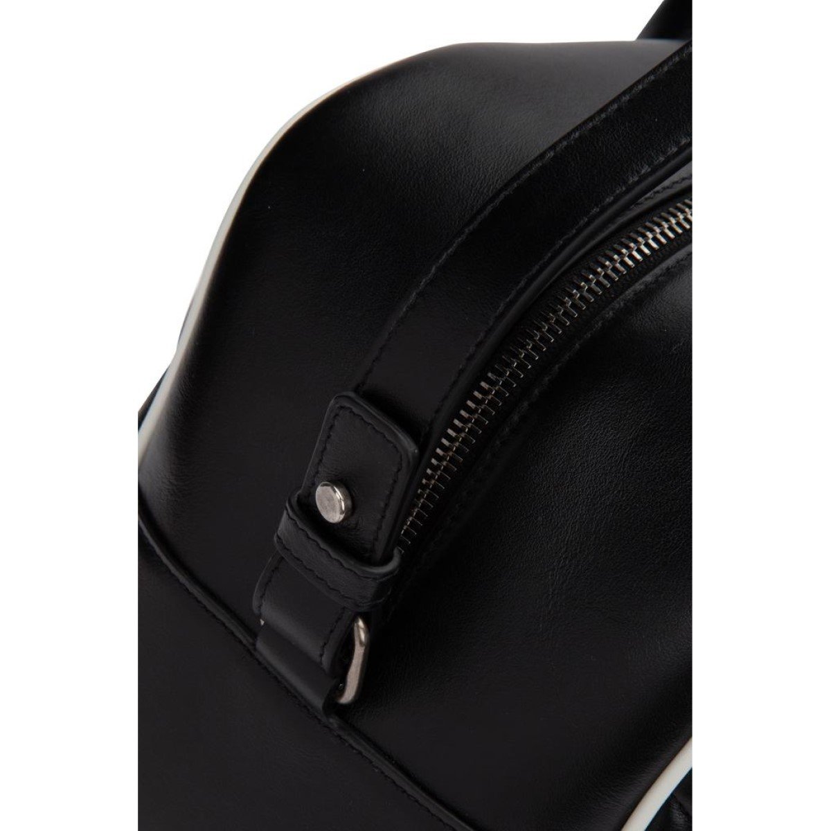 Saint Laurent Miles Logo Black Calf Leather Duffel Bowling Bag 525145 at_Queen_Bee_of_Beverly_Hills