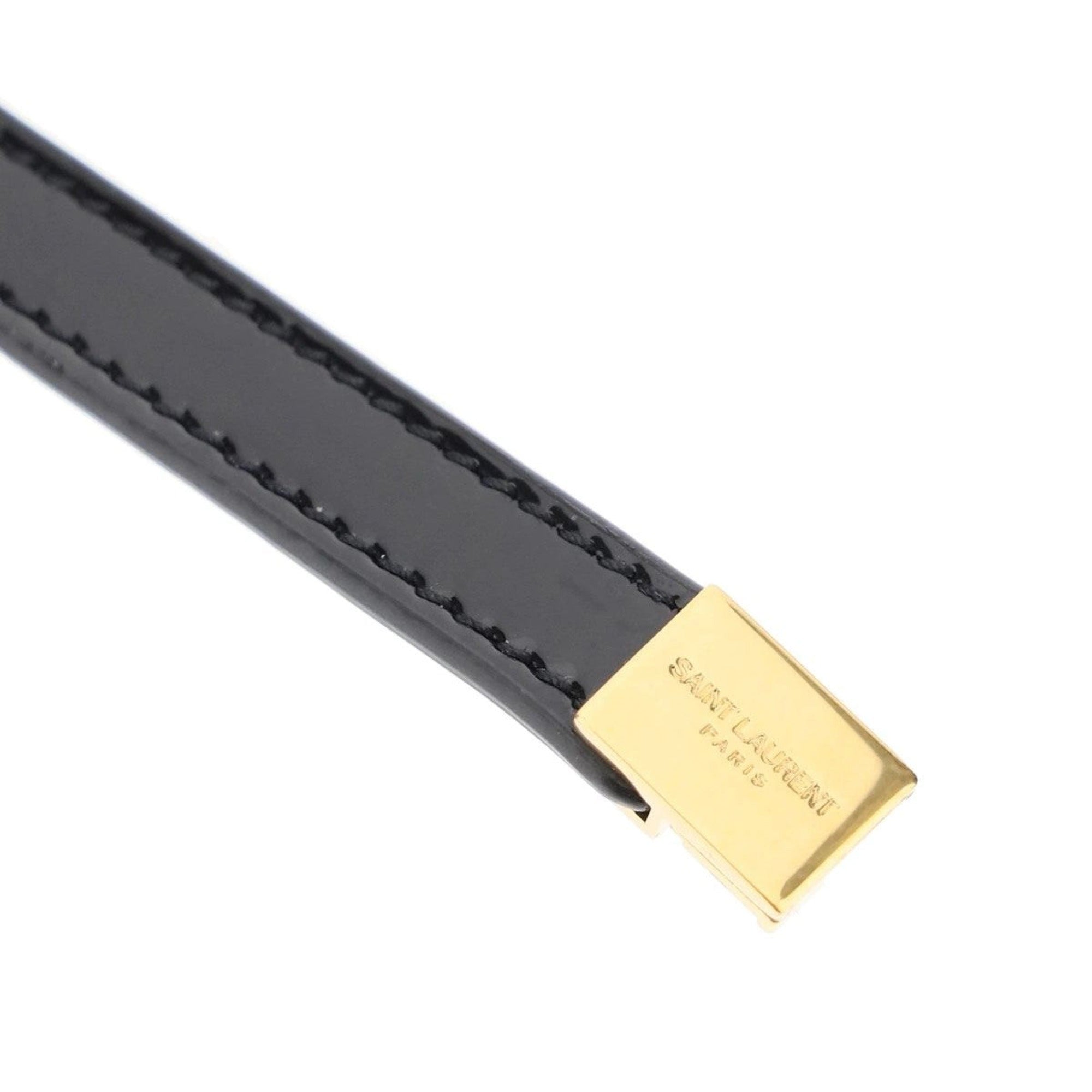 Saint Laurent Opyum Black Patent Leather Double Wrap Bracelet 536073 at_Queen_Bee_of_Beverly_Hills