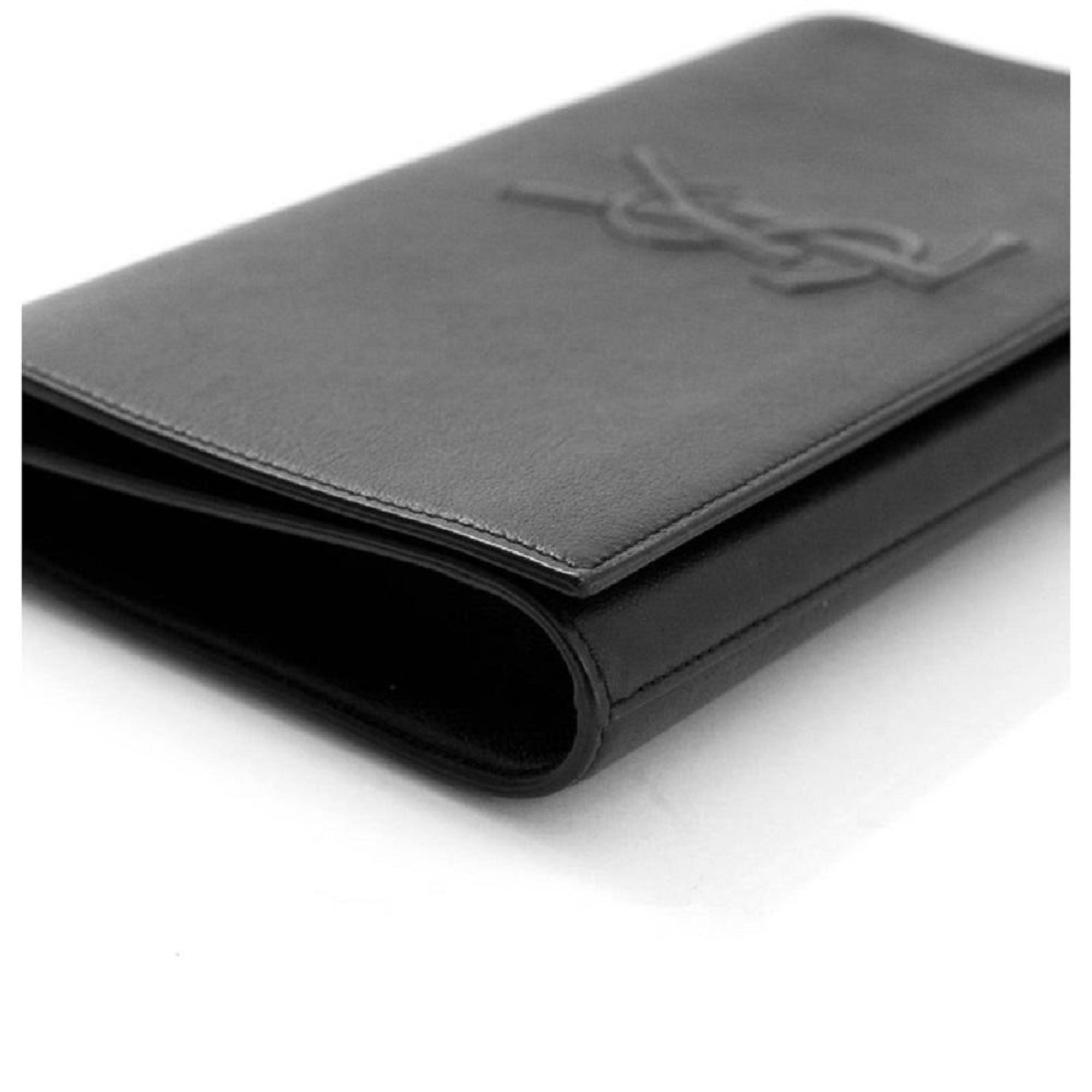 Saint Laurent YSL Belle de Jour Leather Black Large Clutch Bag 361120 at_Queen_Bee_of_Beverly_Hills