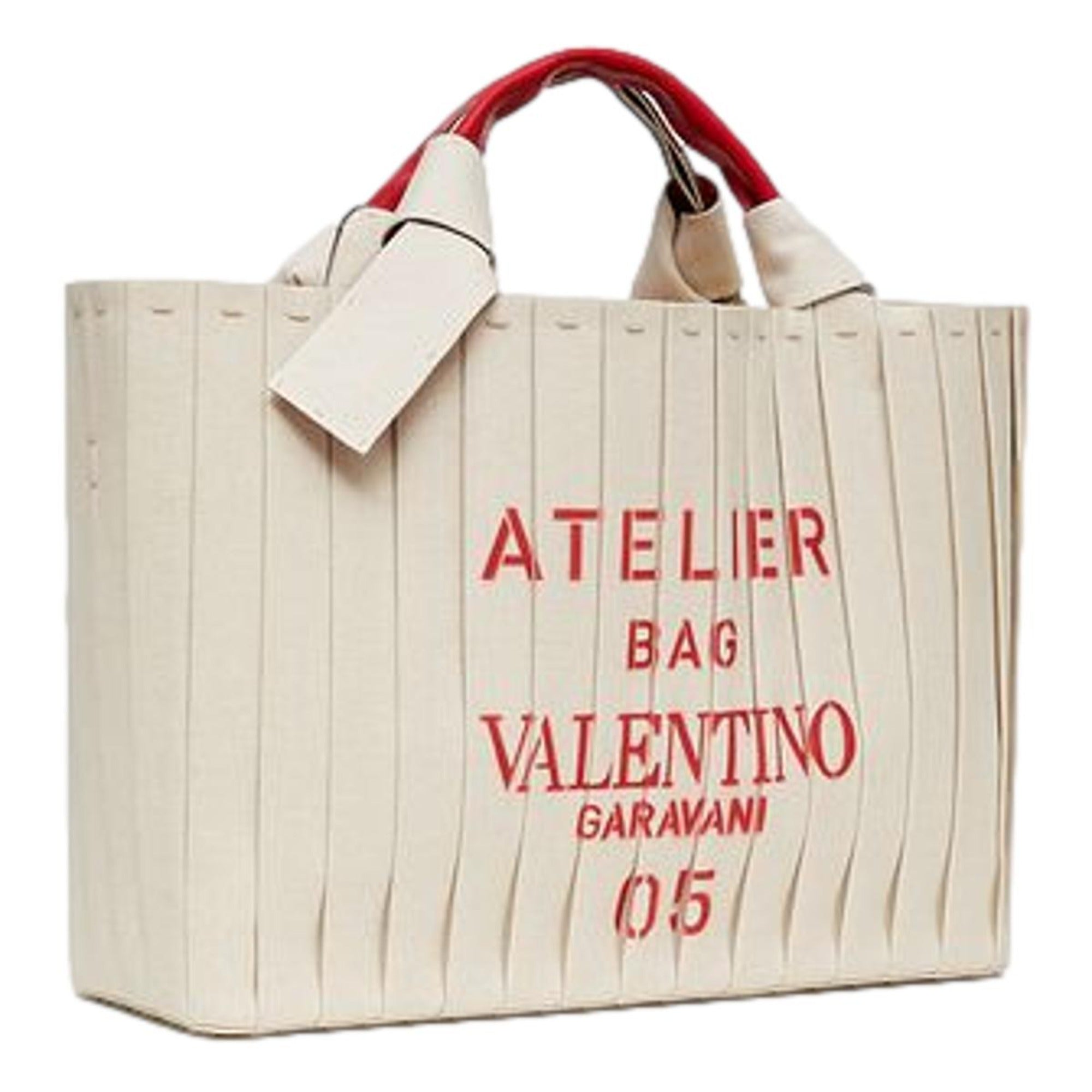 VALENTINO GARAVANI Large 05 Plisse Edition Sac Atelier Tote Bag Natural Tote at_Queen_Bee_of_Beverly_Hills