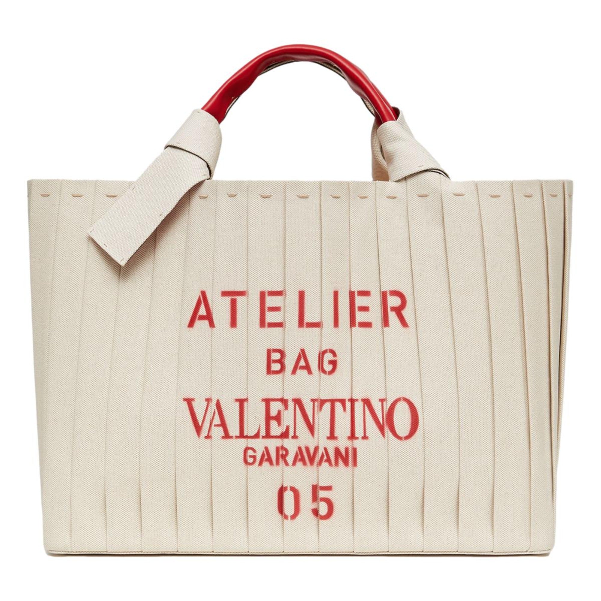 VALENTINO GARAVANI Large 05 Plisse Edition Sac Atelier Tote Bag Natural Tote at_Queen_Bee_of_Beverly_Hills