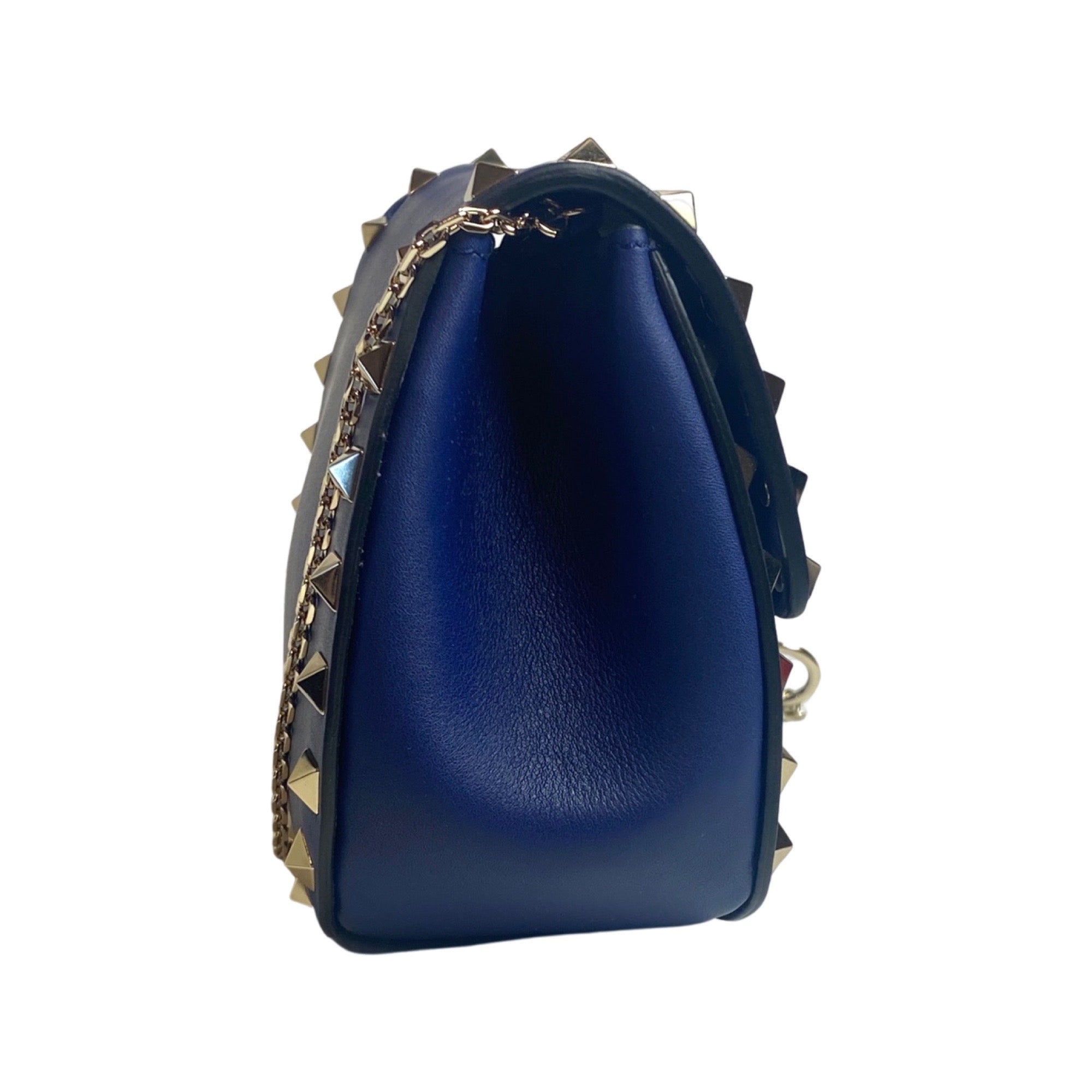 Valentino Garavani Rockstud Blue Smooth Leather Crossbody at_Queen_Bee_of_Beverly_Hills