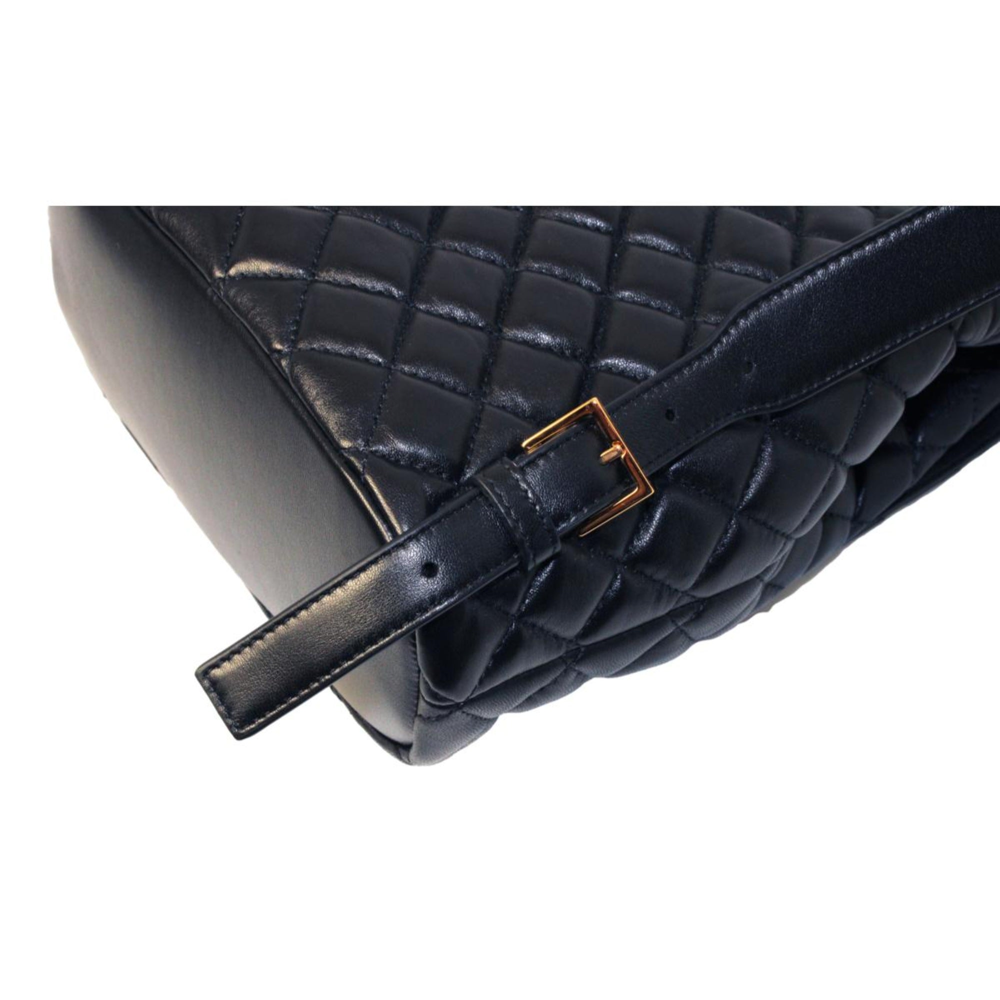 Versace Black Leather Medusa Quilted Flap Backpack DBFI160S at_Queen_Bee_of_Beverly_Hills