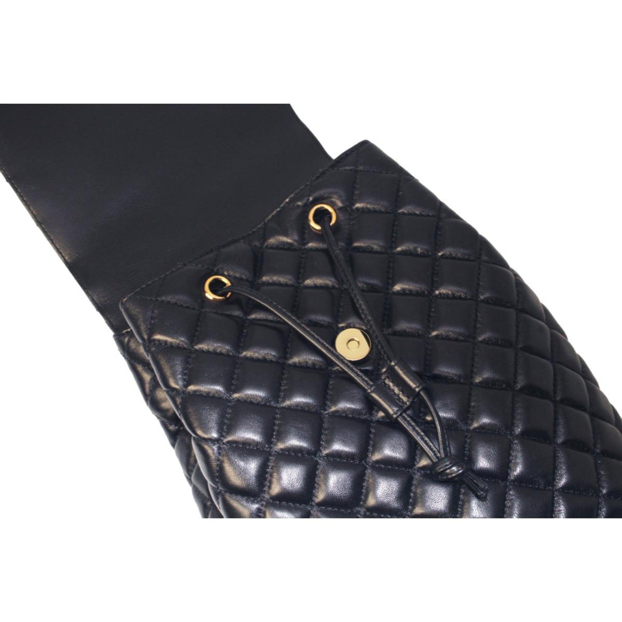Versace Black Leather Medusa Quilted Flap Backpack DBFI160S at_Queen_Bee_of_Beverly_Hills