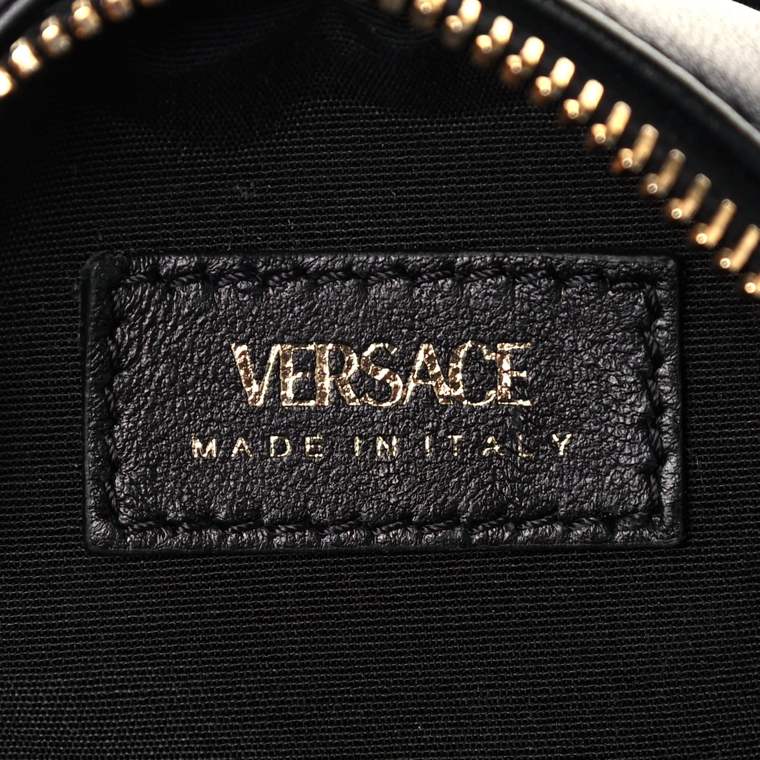 Versace La Medusa Round Quilted Leather Black Shoulder Bag 1002866 at_Queen_Bee_of_Beverly_Hills