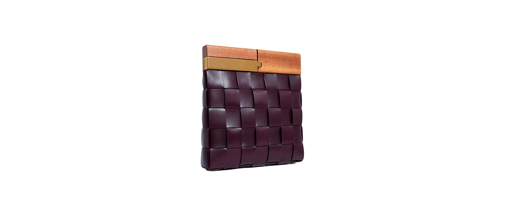 Close up of Burgundy Bottega Veneta bag
