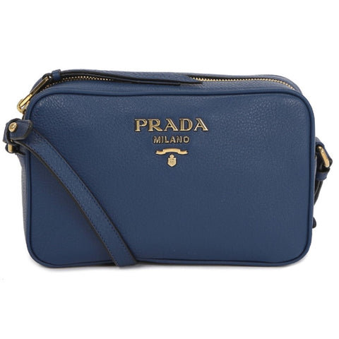 Prada Royal Blue Vitello Phenix Leather Crossbody Bag
