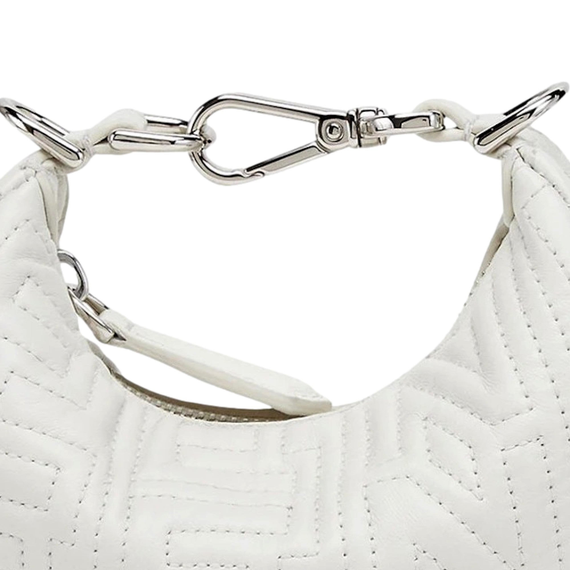 Fendi x Marc Jacobs Fendigraphy Blanco Hobo Leather Nano Bag