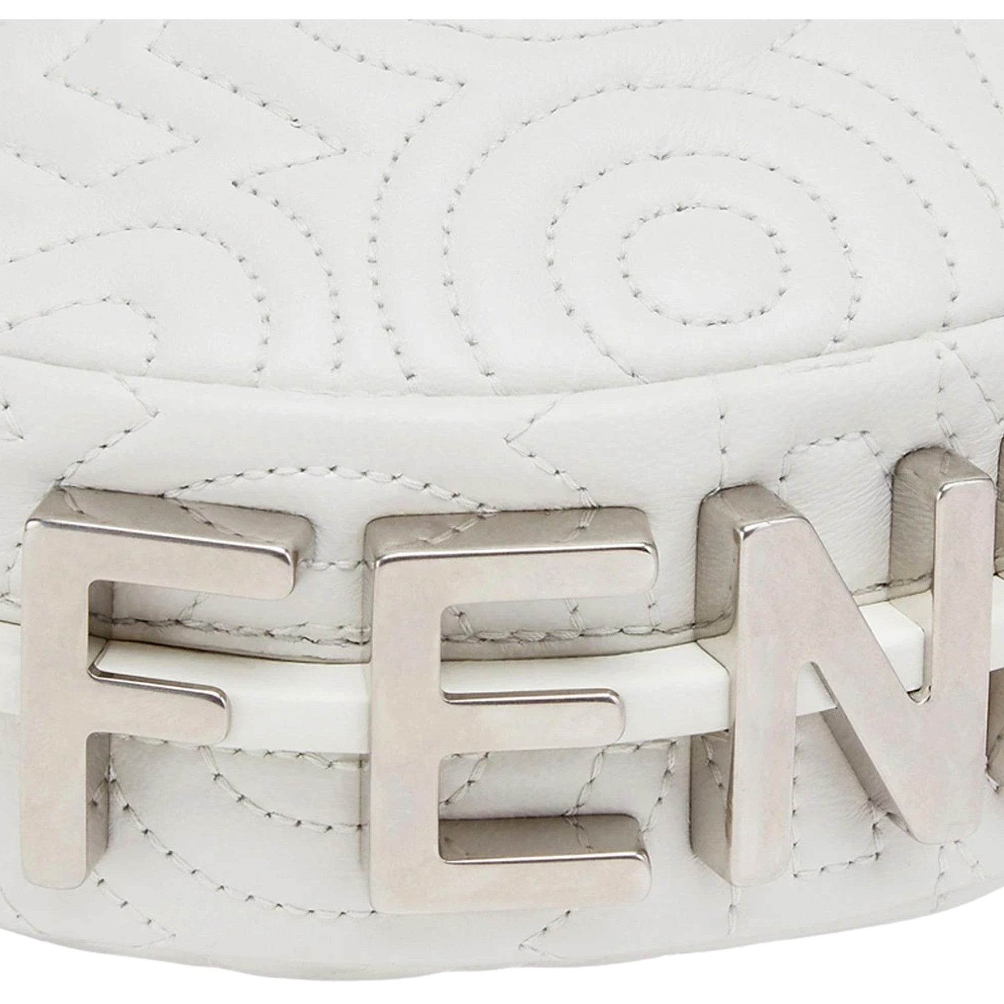Fendi x Marc Jacobs Fendigraphy Blanco Hobo Leather Nano Bag