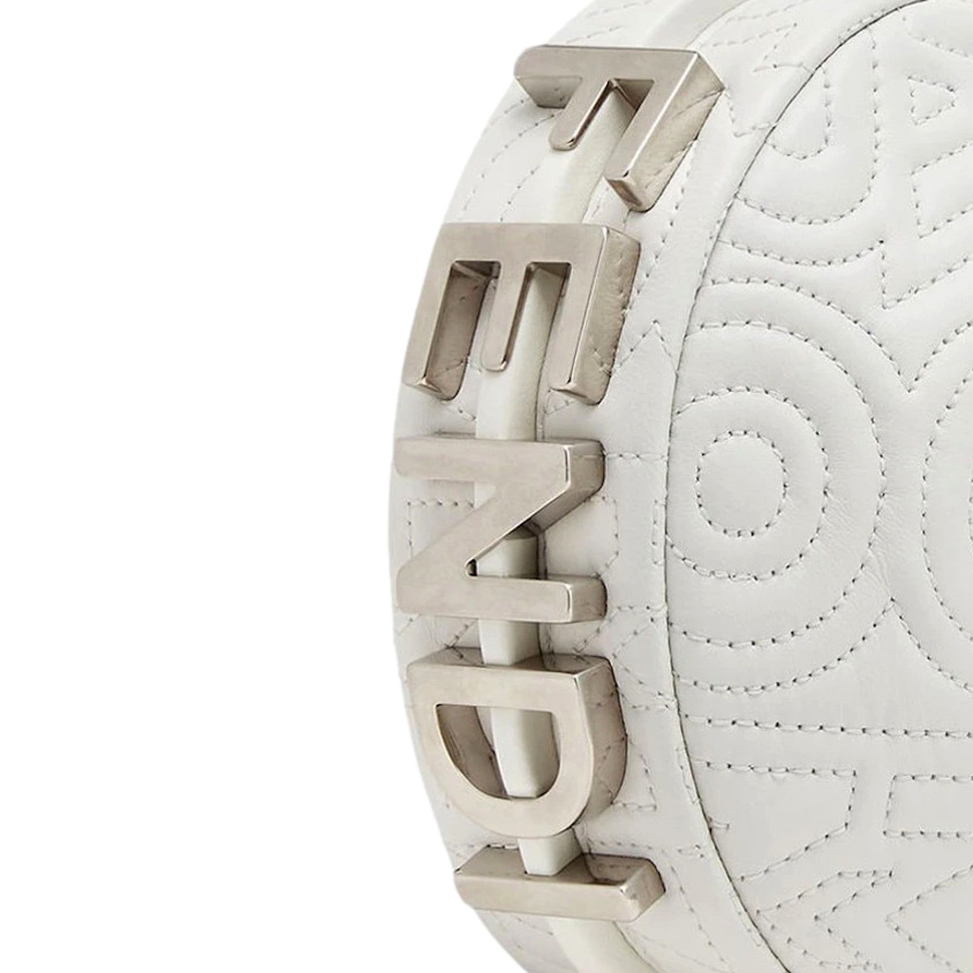 Fendi x Marc Jacobs Fendigraphy Blanco Hobo Leather Nano Bag