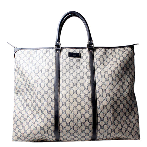 Gucci GG Supreme Coated Canvas Blue Extra Large Joy Tote Overnight Bag