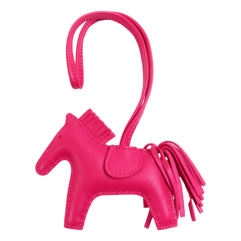 Hermes Rodeo Pink Soft Leather Horse Charm Keychain