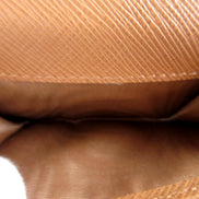 Prada Saffiano Leather Trifold Wallet Enamel Triangle Logo Natural Brown available at Queen Bee of Beverly Hills